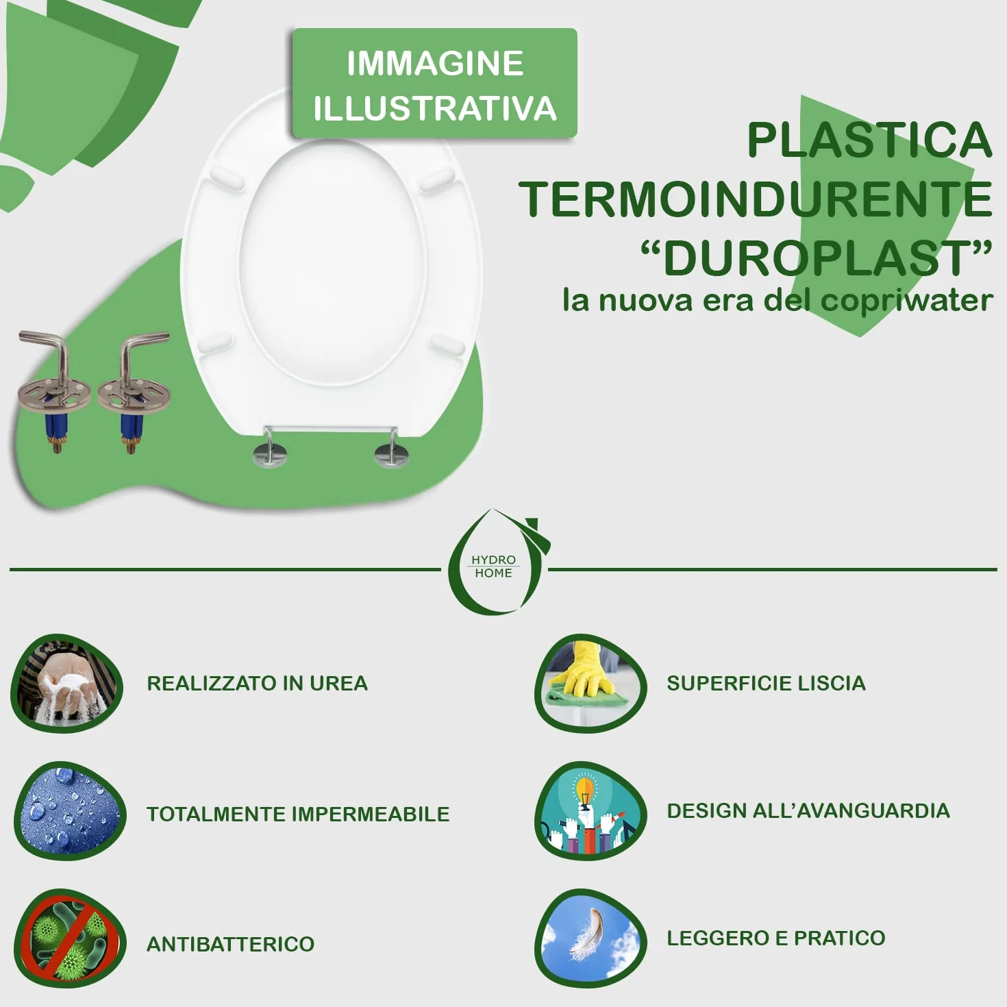Copriwater Sedile Wc come originale My Hidra Termoindurente avvolgente by HYDRO HOME (CHIUSURA AMMORTIZZATA)