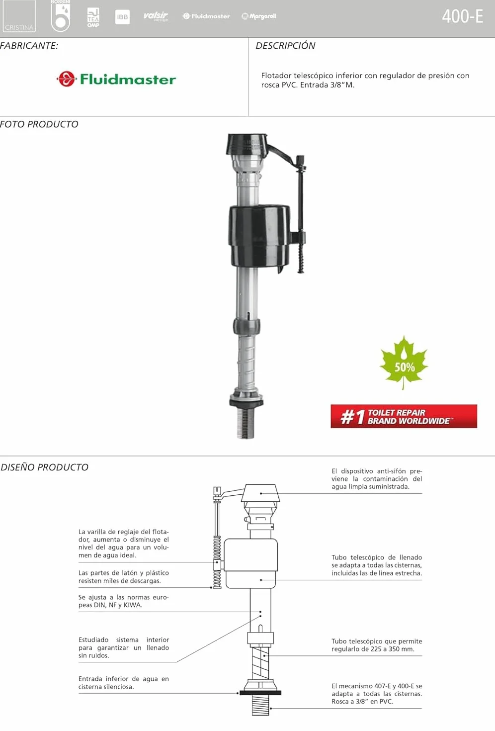 Fluidmaster 400EL Galleggiante inferiore