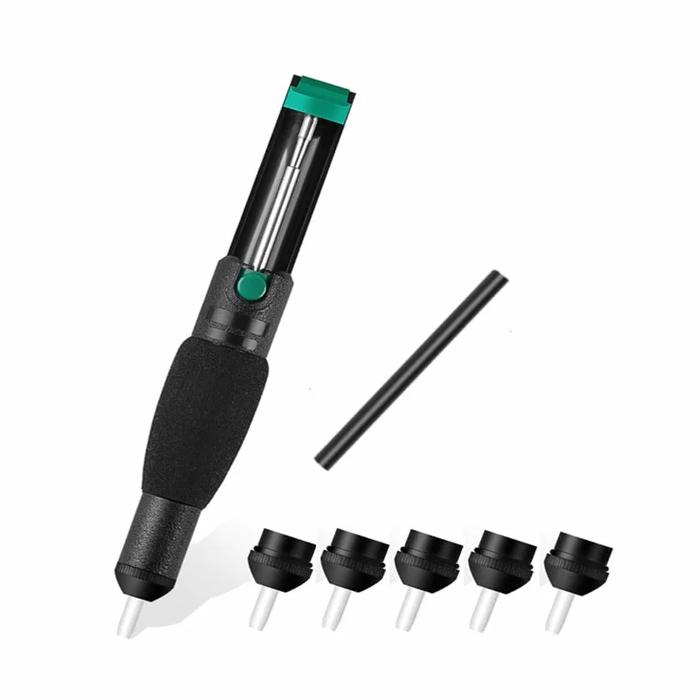 Pompa di Aspirazione Dissaldante con 5 Ugelli Extra, Potente Aspiratore Dissaldatore in Plastica