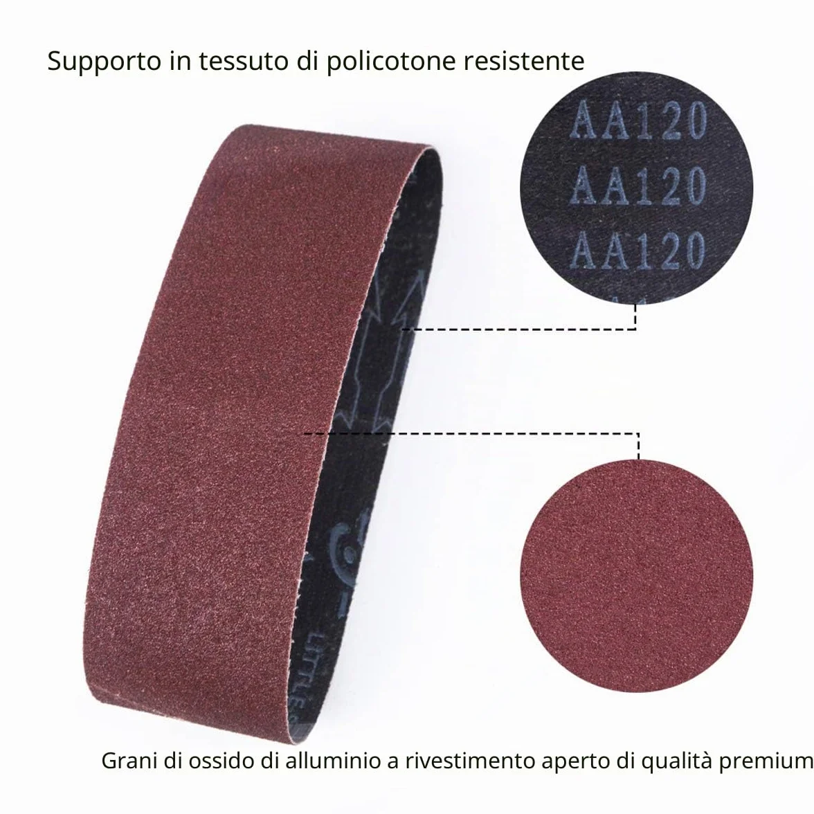 STEBRUAM Nastri Abrasivi 75 x 533 mm, Set 15 Pezzi Grana 80/120/150/240/400 per Levigatrici a Nastro