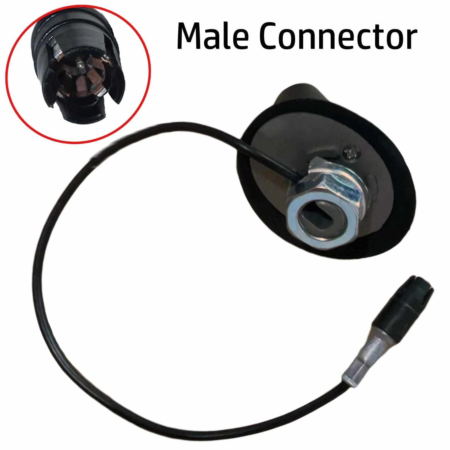 Base per antenna con connettore maschio (parte # 51908657), costruzione in plastica premium, ricambio diretto per Fiat 500, Panda (2004-2011)
