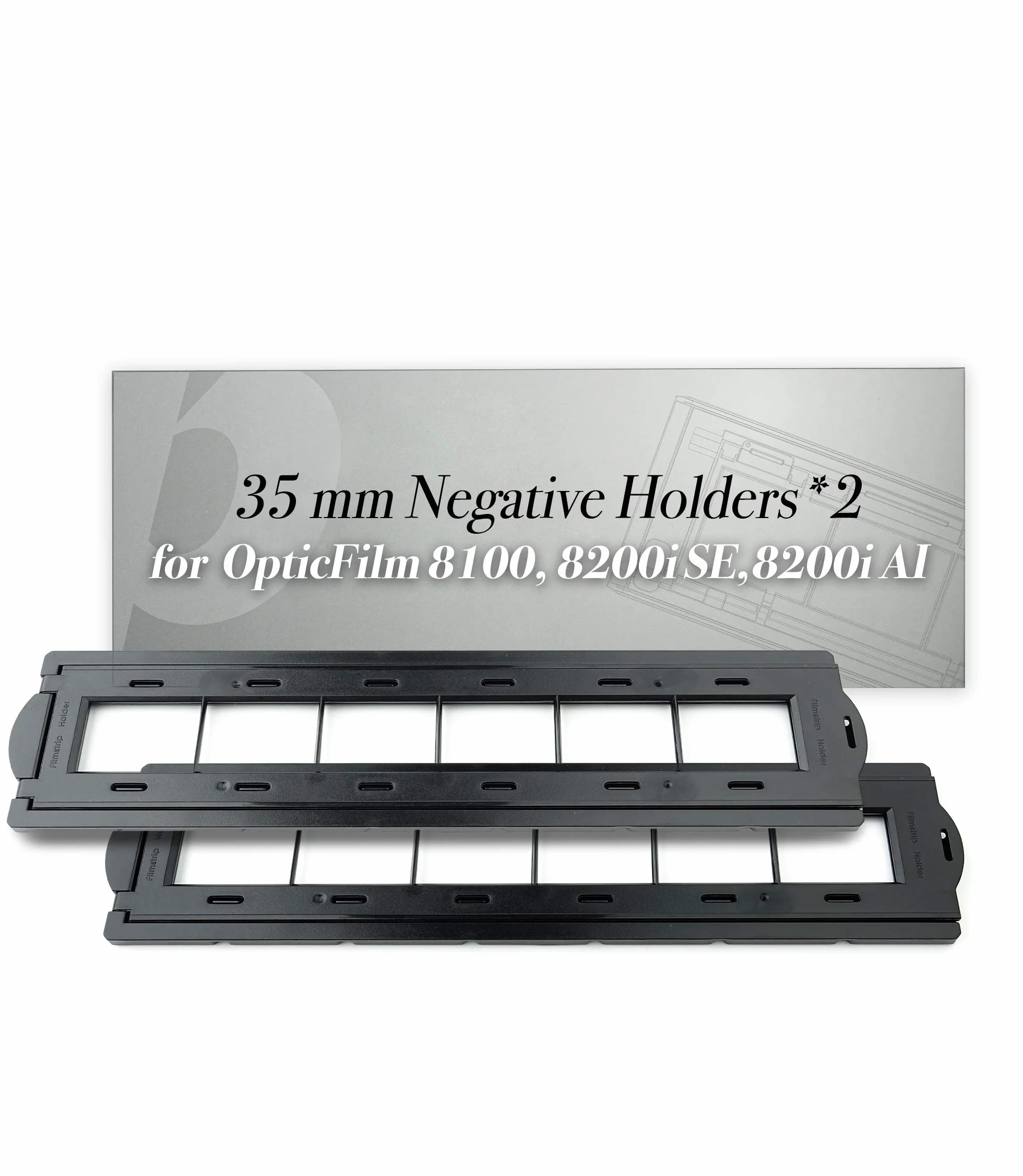 Plustek 2 supporti negativi da 35 mm (pellicola negativa), solo per OpticFilm serie 72 ~ 83 (8100 & 8200i & 8300i)