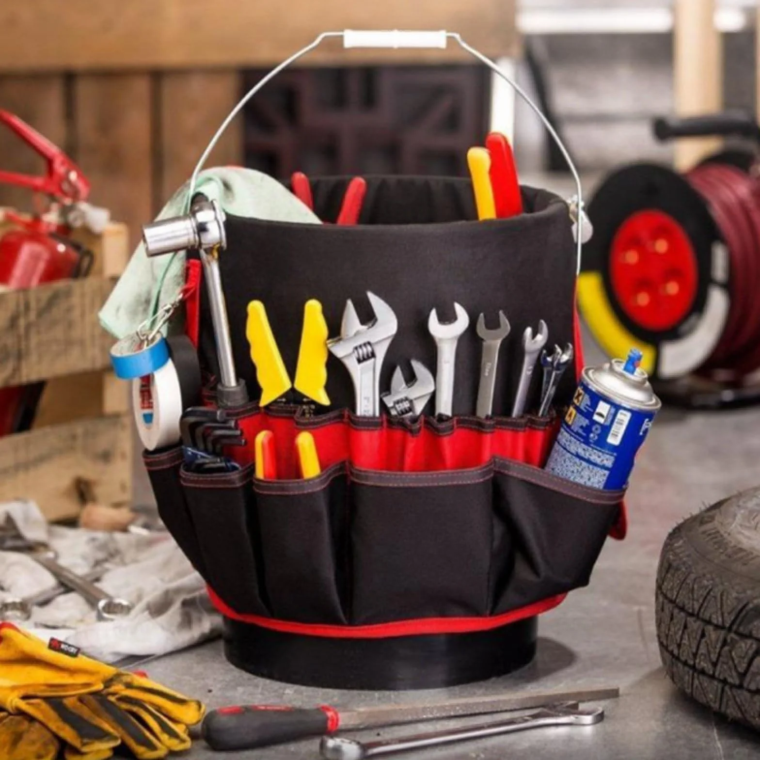 Secchiello per Attrezzi Borsa, Utensili Secchio Organizer, Secchio Tela Porta Utensile e Organizzatore, Organizer per Attrezzi Secchio per Attrezzi, Borsa Porta Attrezzi, Custodia per elettricista