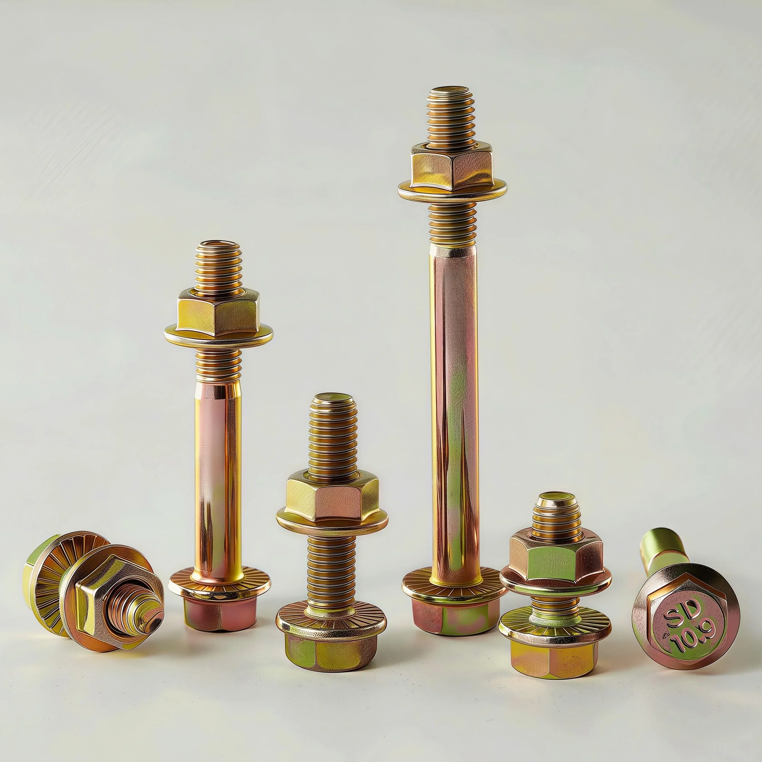 Set di viti e dadi a flangia M8 1,25 x 35 mm 8 set classe 10,9 rivestimento in zinco