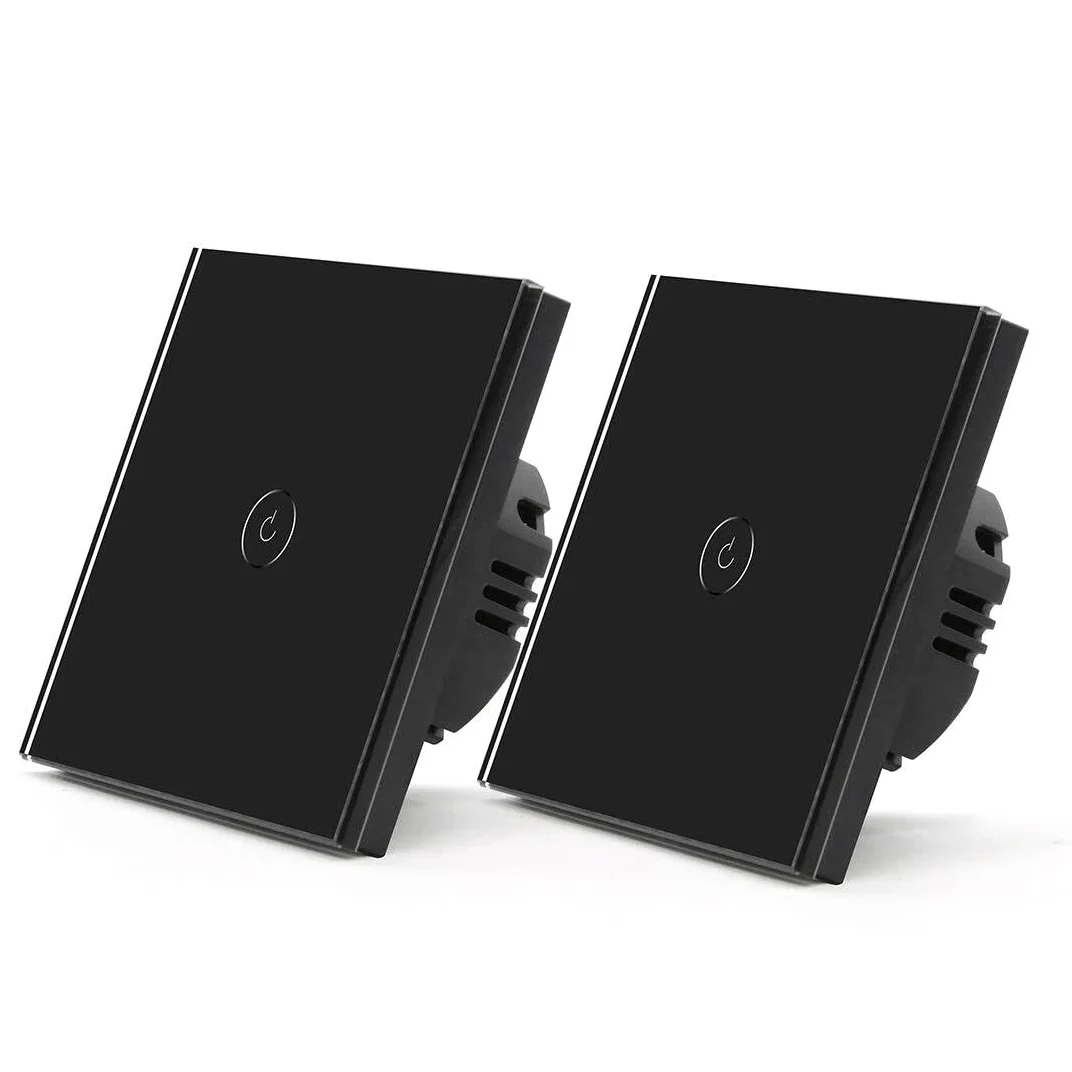 Interruttore della luce Smart Touch 1 banda 3 vie wireless da parete confezione da 2 multicolore(Black)