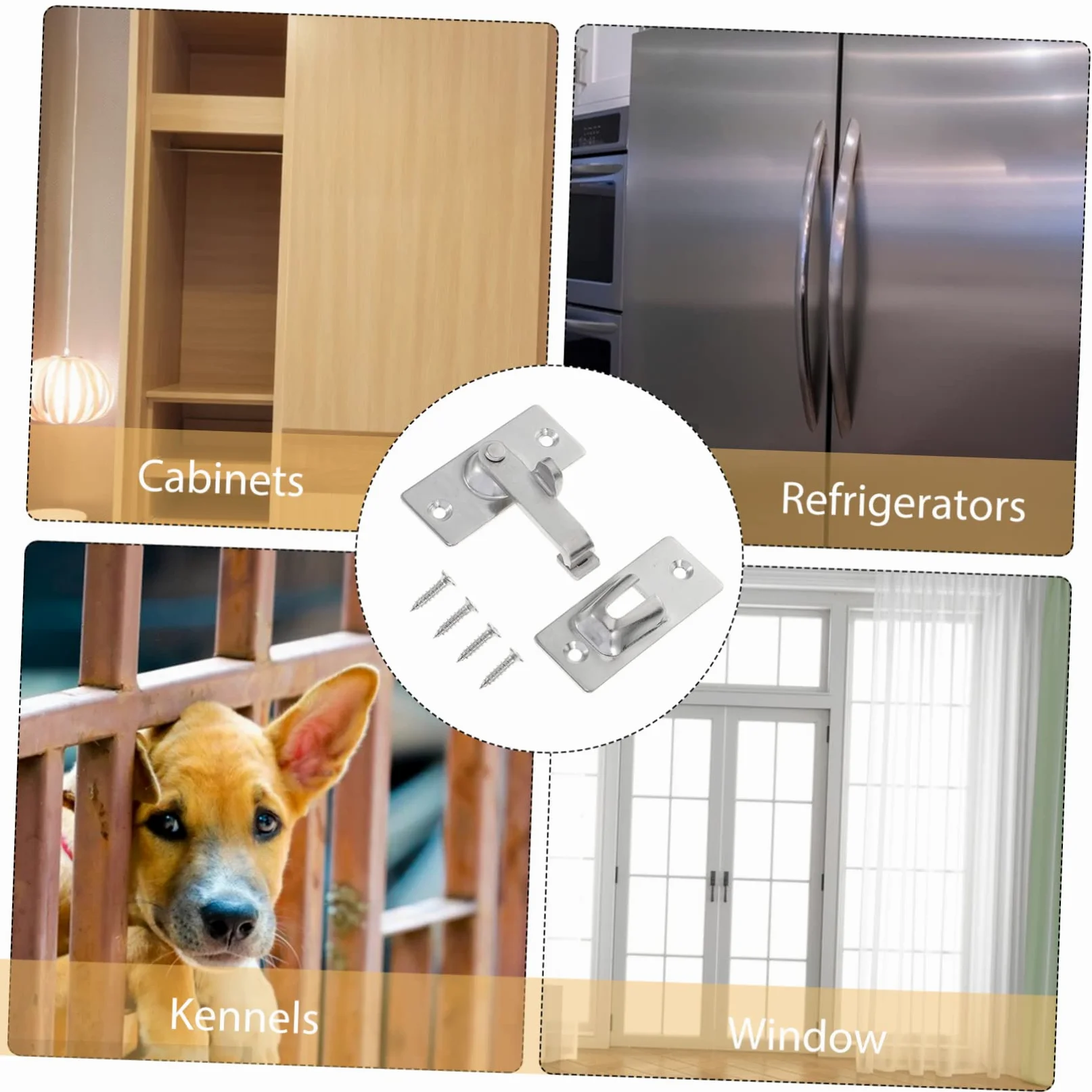 Mikikit 5sets Serratura Chiusura Bolt Acciaio Inossidabile Sicura e Resistente Per Porte Finestre Cancelli e Armadi Facile Da Installare e Adatta Per Interni Ed Esterni