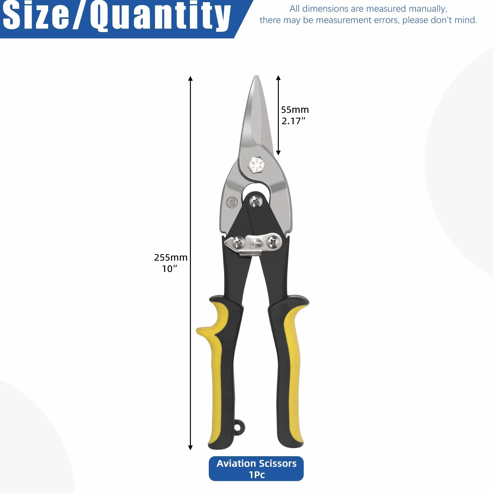 Glarks 255mm Aviation Tin Snip Straight Metal Forbici Taglio Foglio Metallo Duro