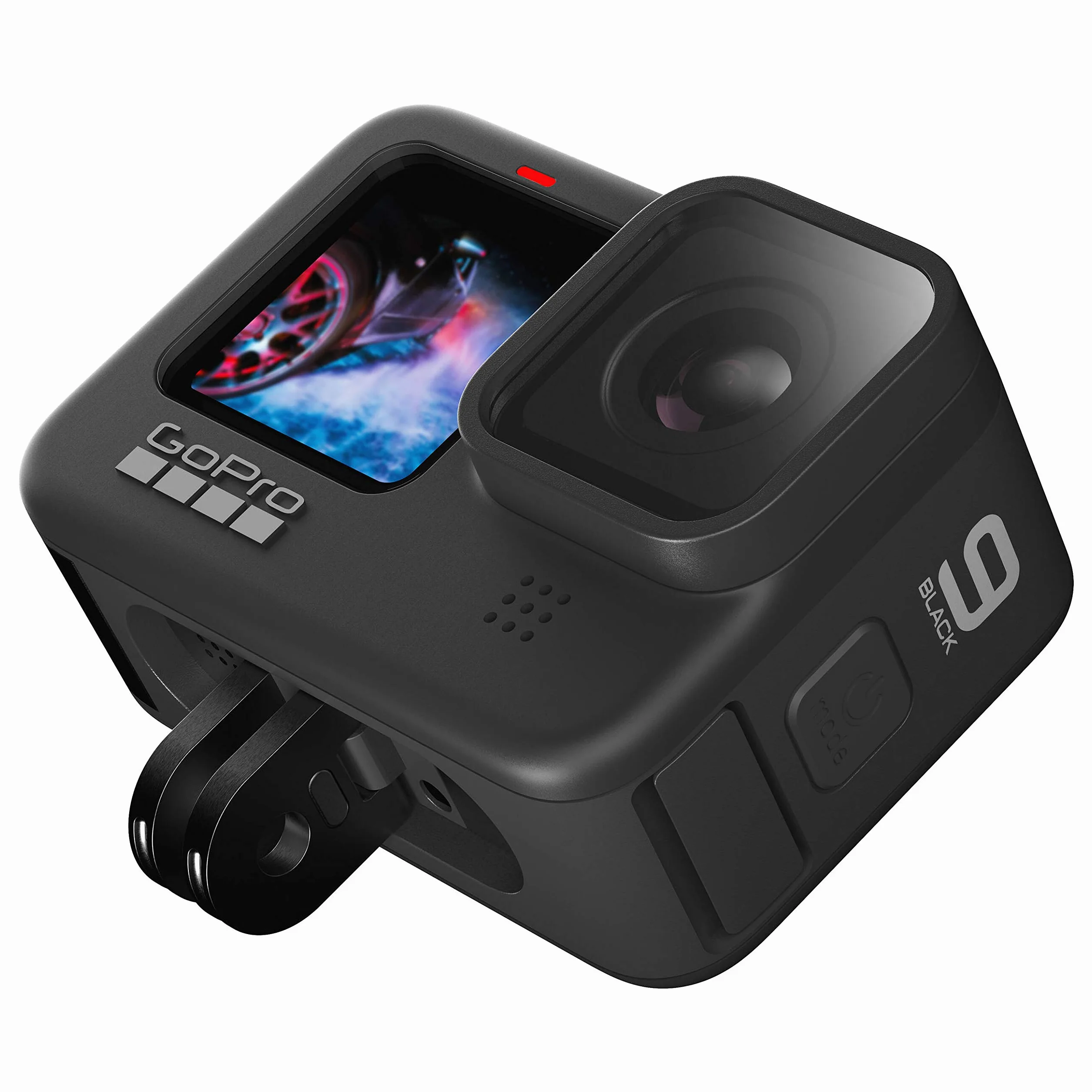 GoPro HERO9 - Fotocamera sportiva impermeabile con schermo LCD anteriore e touch screen posteriore, video 5K Ultra HD, foto da 20 MP, streaming live 1080p, webcam, stabilizzazione, nera