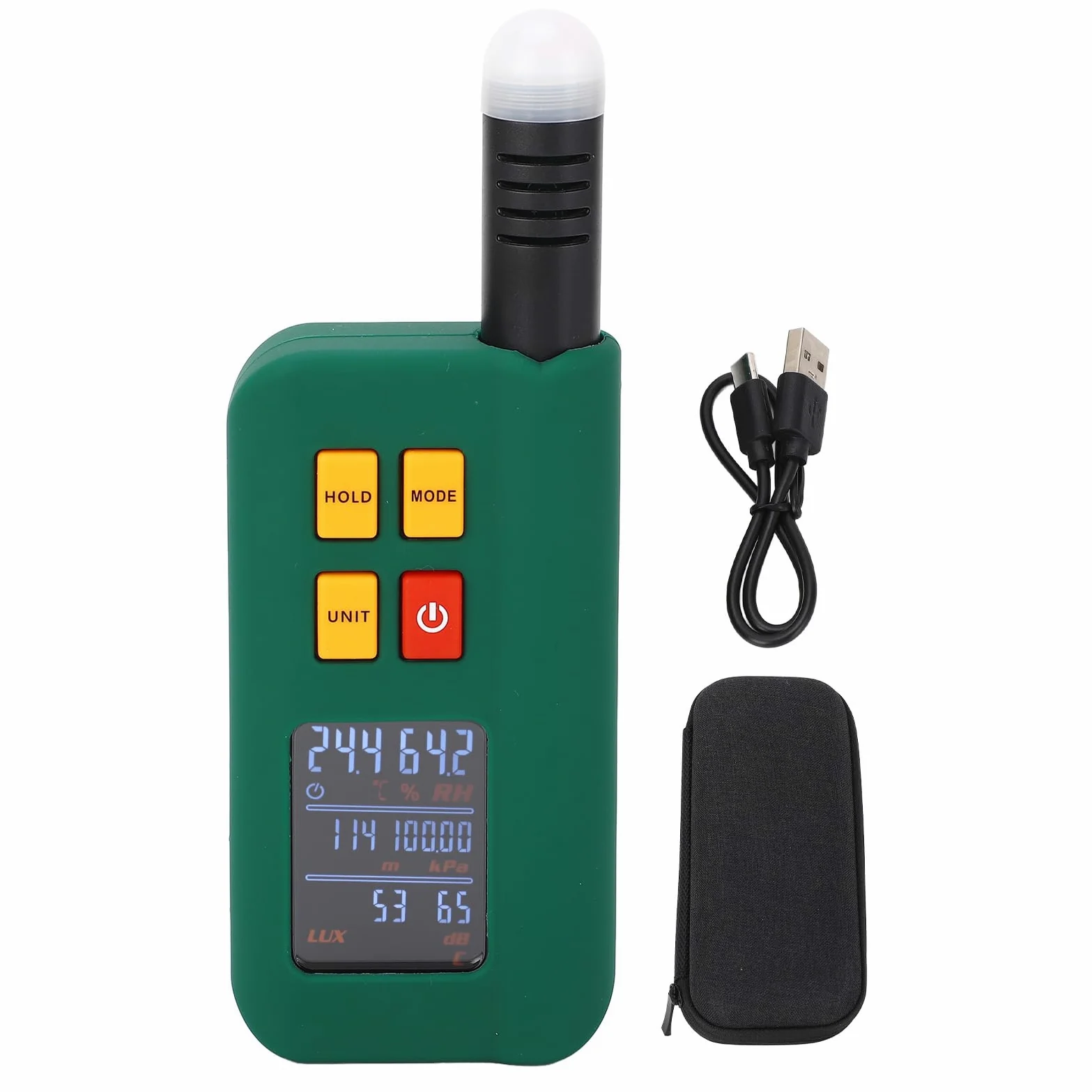 Tester ambientale Temperatura Umidità LX Altezza Pressione atmosferica Rilevatore di rumore Libreria Officina DC 5V