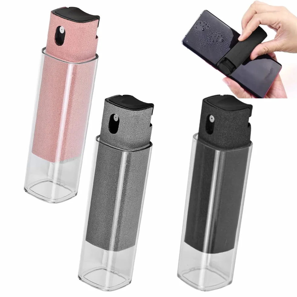 REFORUNG 3 Pz Pulitore per Schermo a Prova di Impronte Digitali 2 in1 Spray Detergente per Schermo del Telefono 2 in 1 Bottiglia Spray Pulisci Schermo e Panno per Tutti i Telefoni, Superficie in Vetro