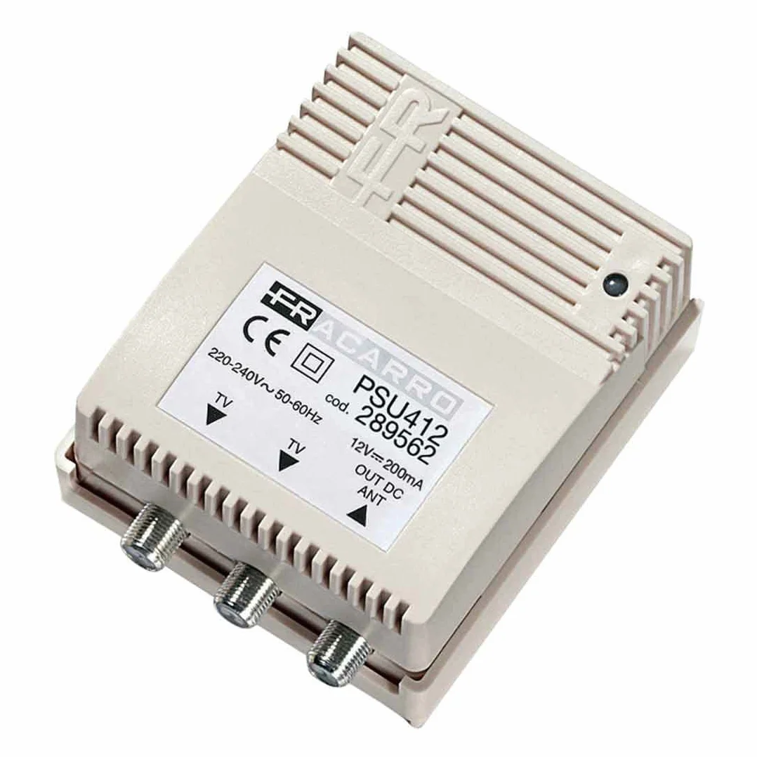 Alimentatore stabilizzato 2 Uscita 12V, 200 mA Fracarro PSU412