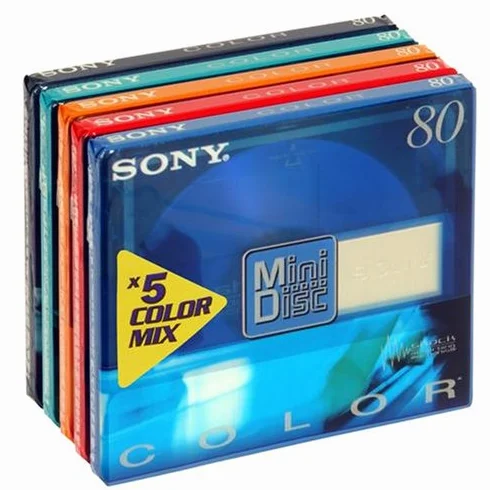 Sony Confezione da 5 involucri per violoncello MiniDisc Colour da 80 minuti in edizione speciale
