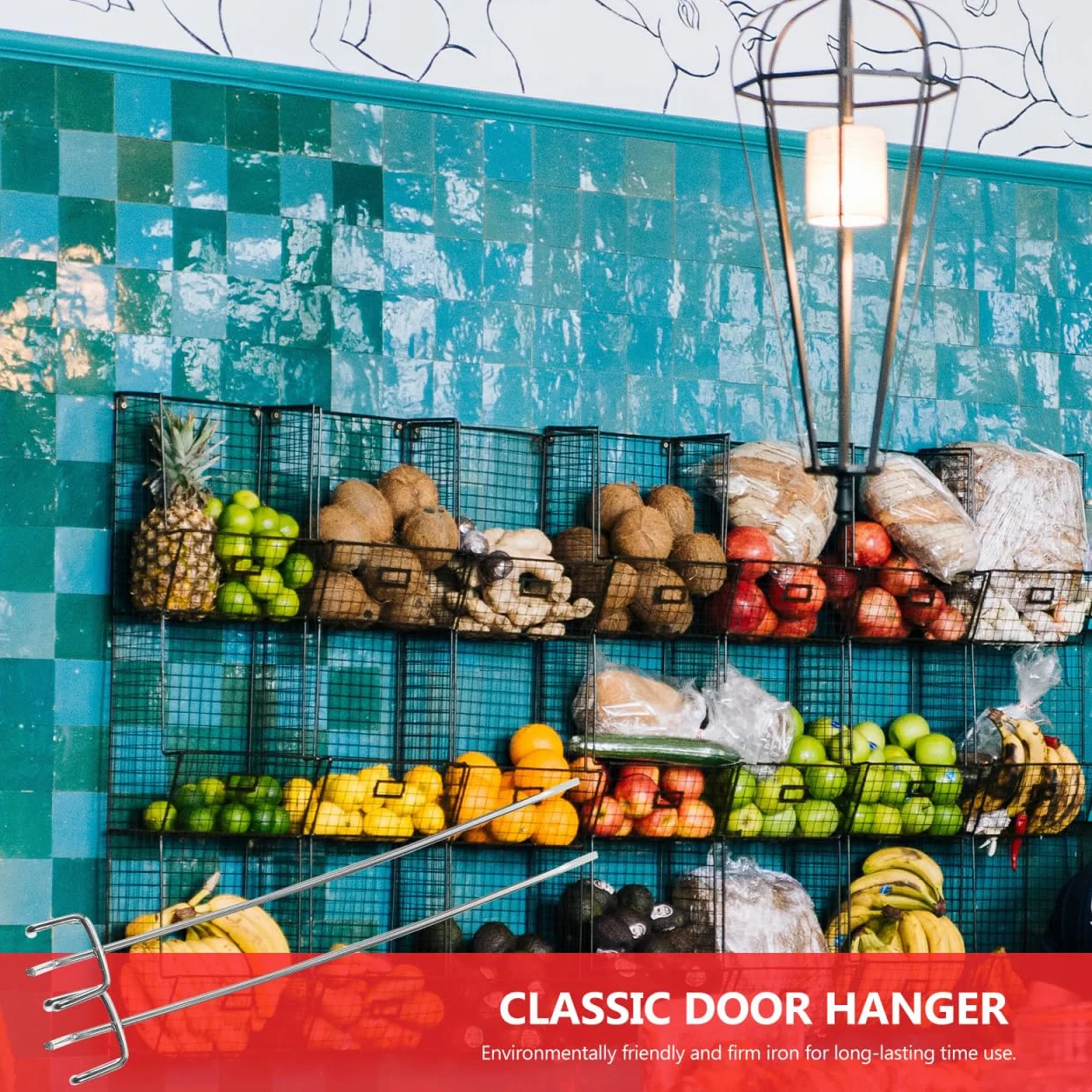 HEMOTON Metal Pegboard 40 Pcs Hooks Tool Organizer 20 cm