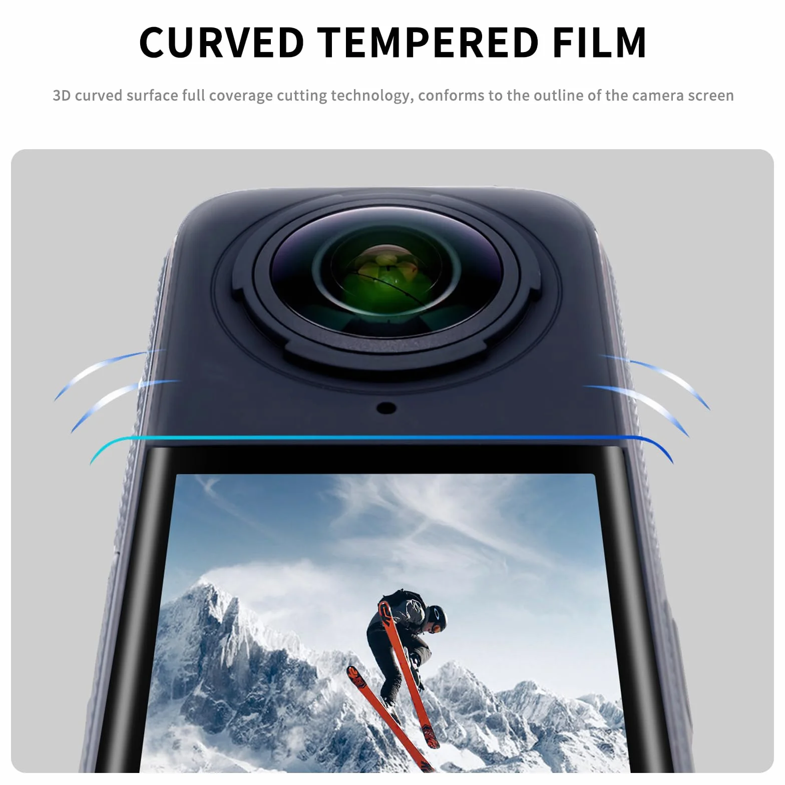 Kit di accessori di protezione FiTSTILL per Insta 360 X5/X4, pellicole protettive in vetro temperato + copriobiettivo in gomma, 2 pellicole ultra HD