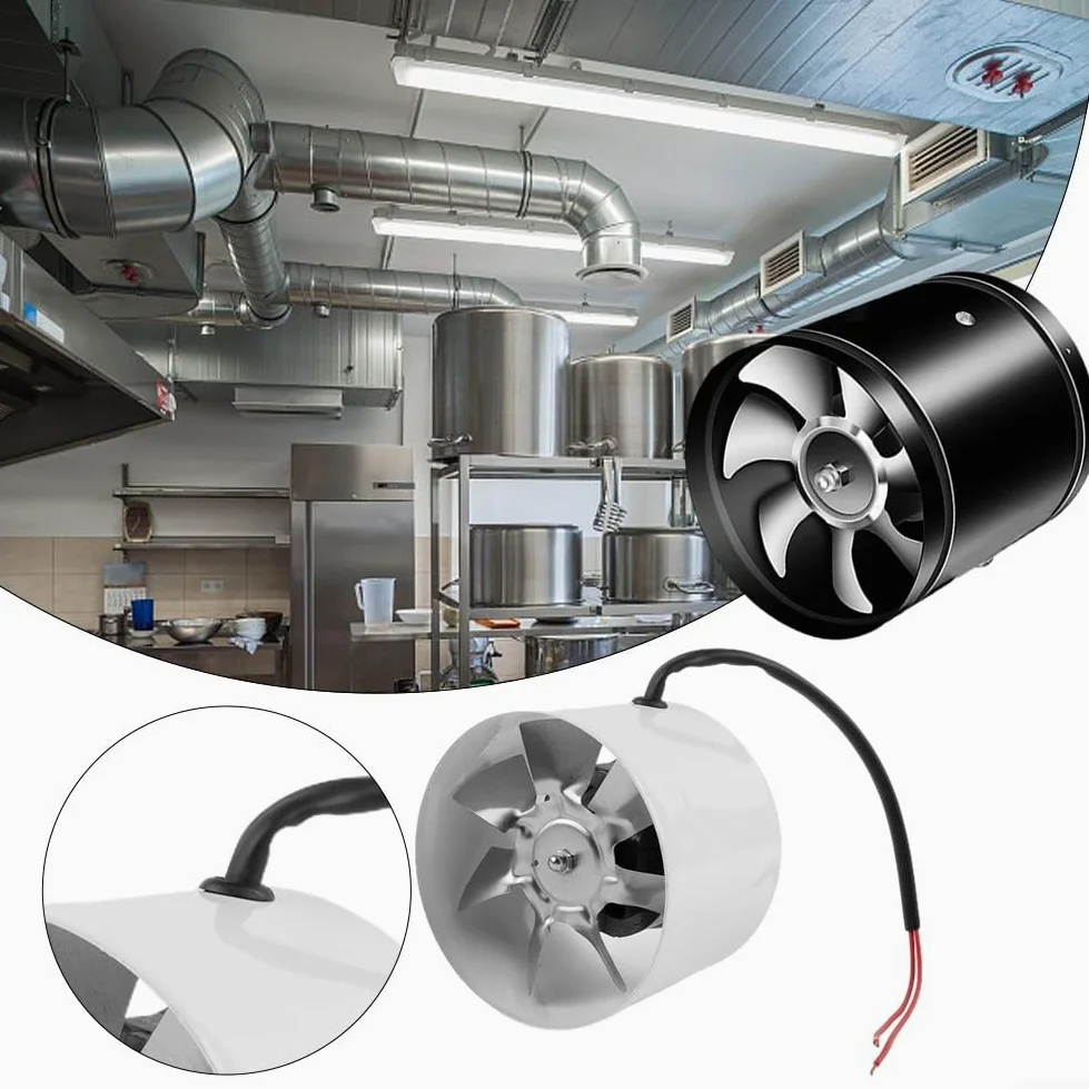 RANRAO Aspiratore in linea da 150 mm, estrattore in linea per condotto silenzioso, aspiratore per condotto di estrazione del fumo Ventilatore per tubo in linea da 600 m³/h per booster di riscaldamento