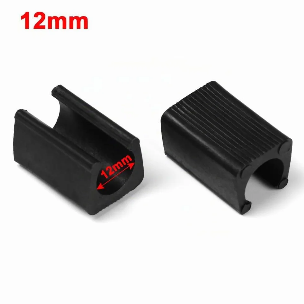 Piedini per sedia in plastica a forma di U, diametro 12 mm, nero