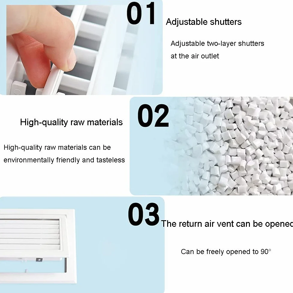 Griglie di ventilazione, in ABS, per aria condizionata e uscita dell'aria, 1 pezzo (griglie di ventilazione 1000 x 300 mm)