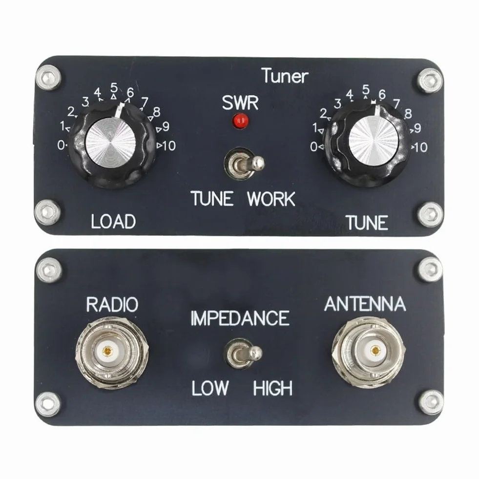 Per Z-Match Sintonizzatore Antenna Manuale Per Radio HAM 3-28MHz, QRP 5W Sintonizzatore Compatto Con Connettore BNC & UHF Cavi 40-10M Ladder Line Compatibilità