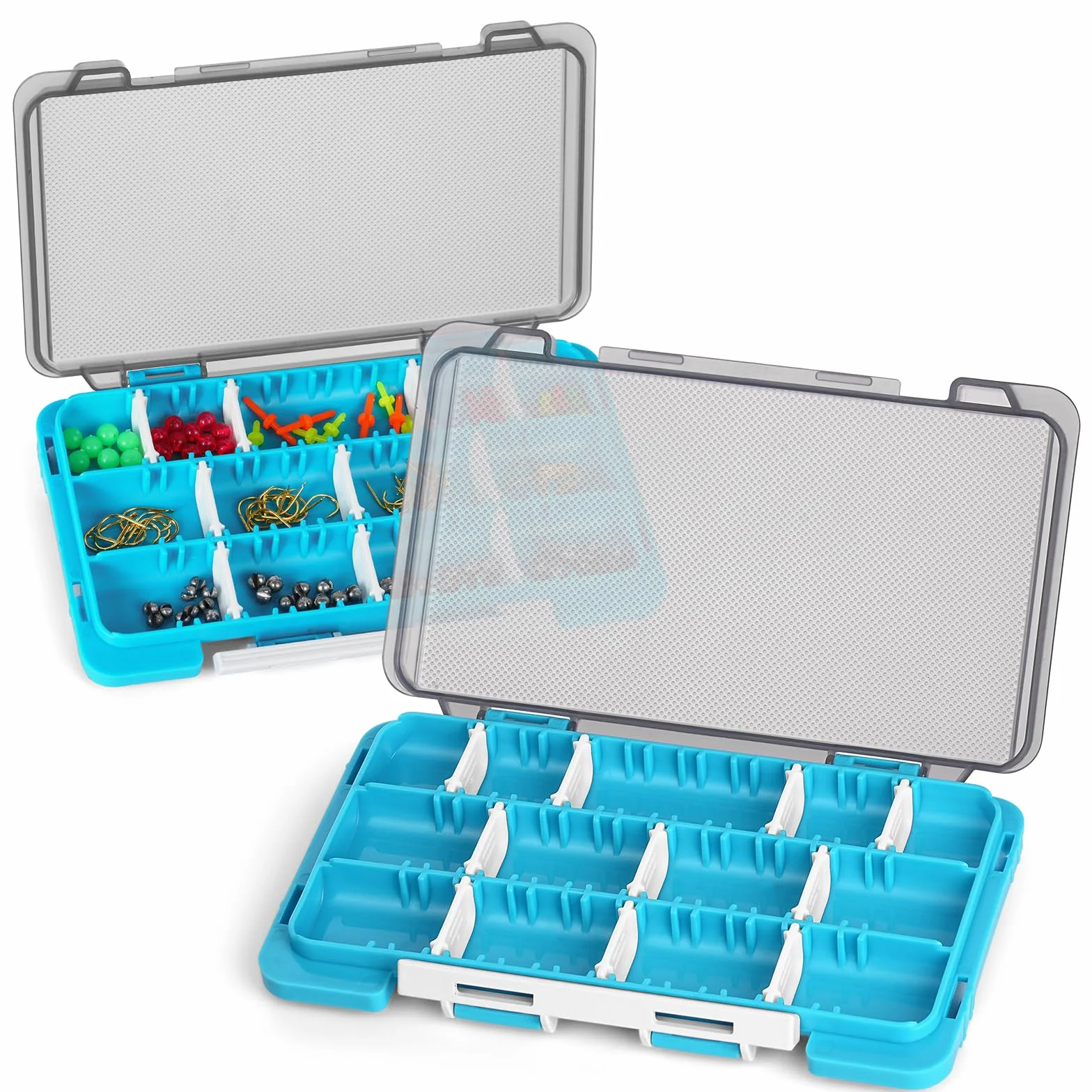 Vicloon Scatola Organizer per Attrezzatura da Pesca 2 in 1 con Subacquei Rimovibili, Plastica Blu