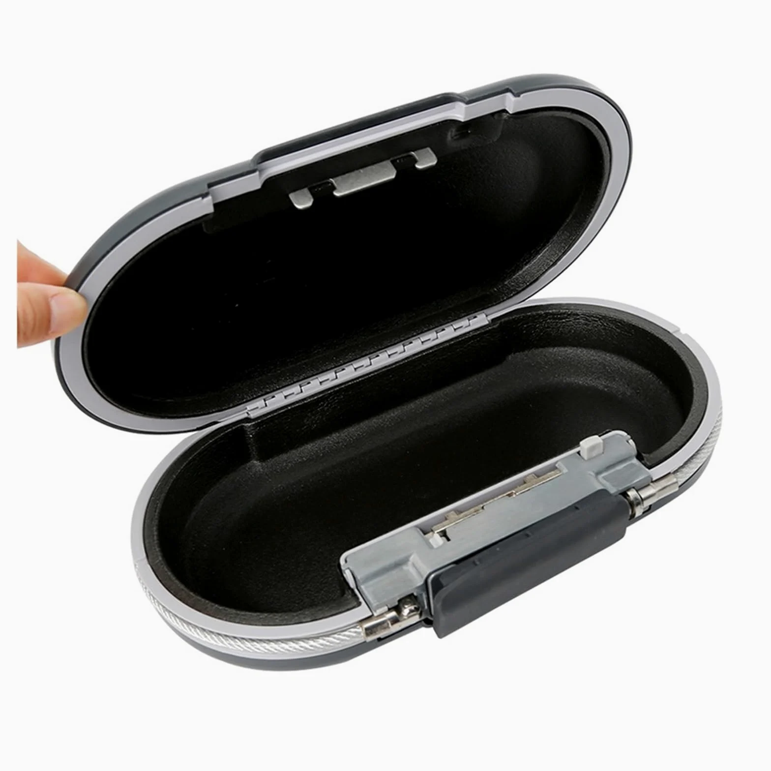 Cassetta di sicurezza, mini cassaforte portatile con combinazione, password blocco, gioielli, contanti, carte, telefono, piccole scatole stoccaggio cavo metallico fisso Accesso rapido(5424D)