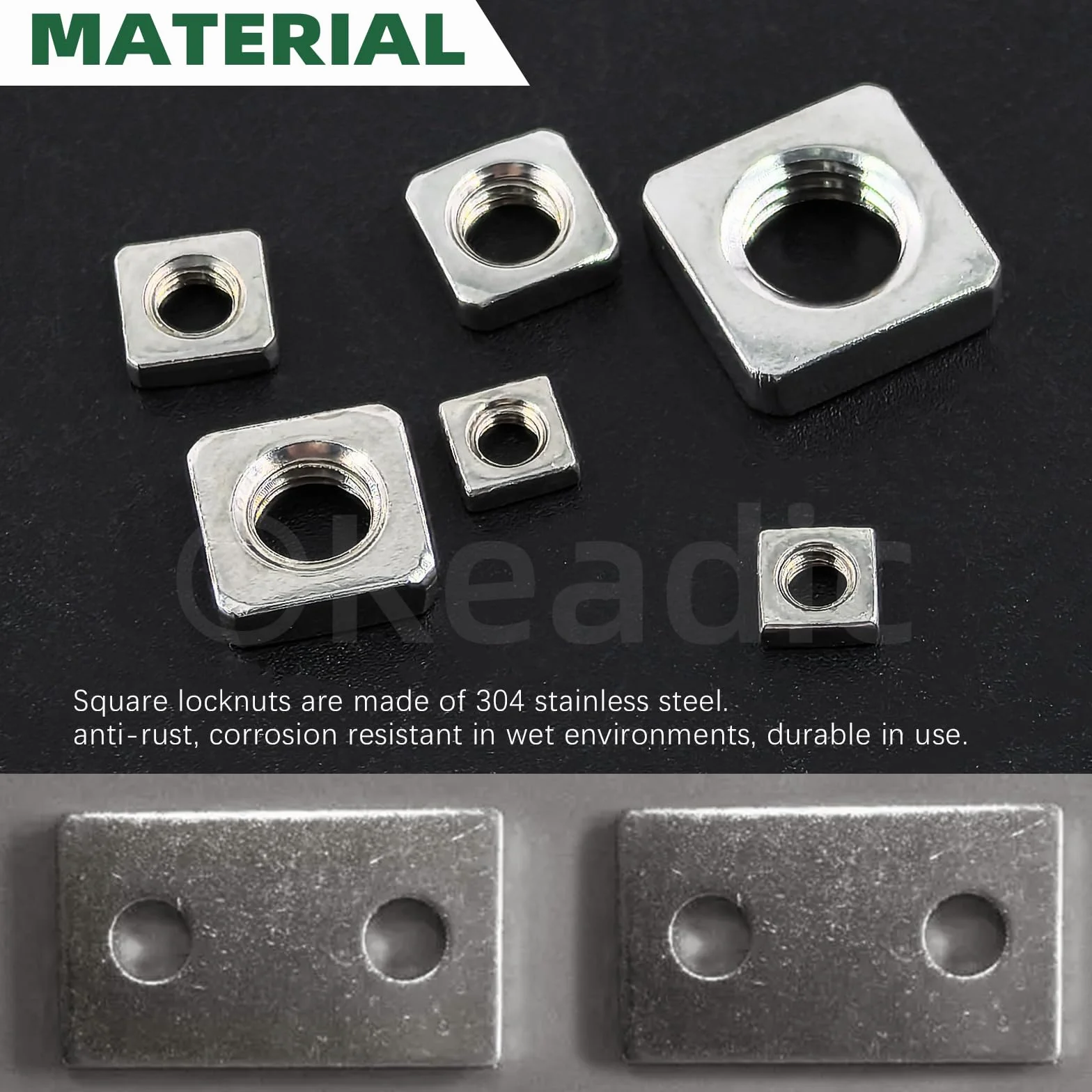 Keadic Set 90 dadi quadrati in acciaio inox 304 M3 M4 M5 M6 M8