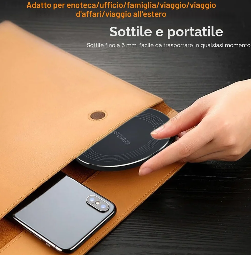 Caricatore Wireless Charger, 20W Max Caricatore Senza Fili Portatile Rapida Caricabatterie Wireless per Apple iPhone 16/15/14/13/12/11/SE/X/8, Caricatore per Samsung Galaxy S23 S22 S21, Pixel, Huawei