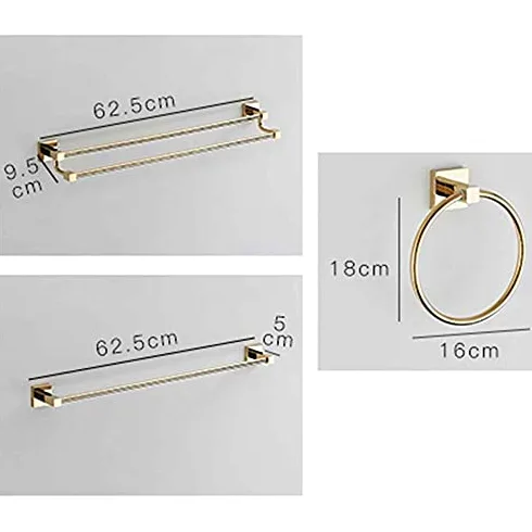 Mensola portasciugamani Portasciugamani a Parete Senza Foratura Anello portasciugamani Rame Adesivo a Parete per Bagno-Oro a
