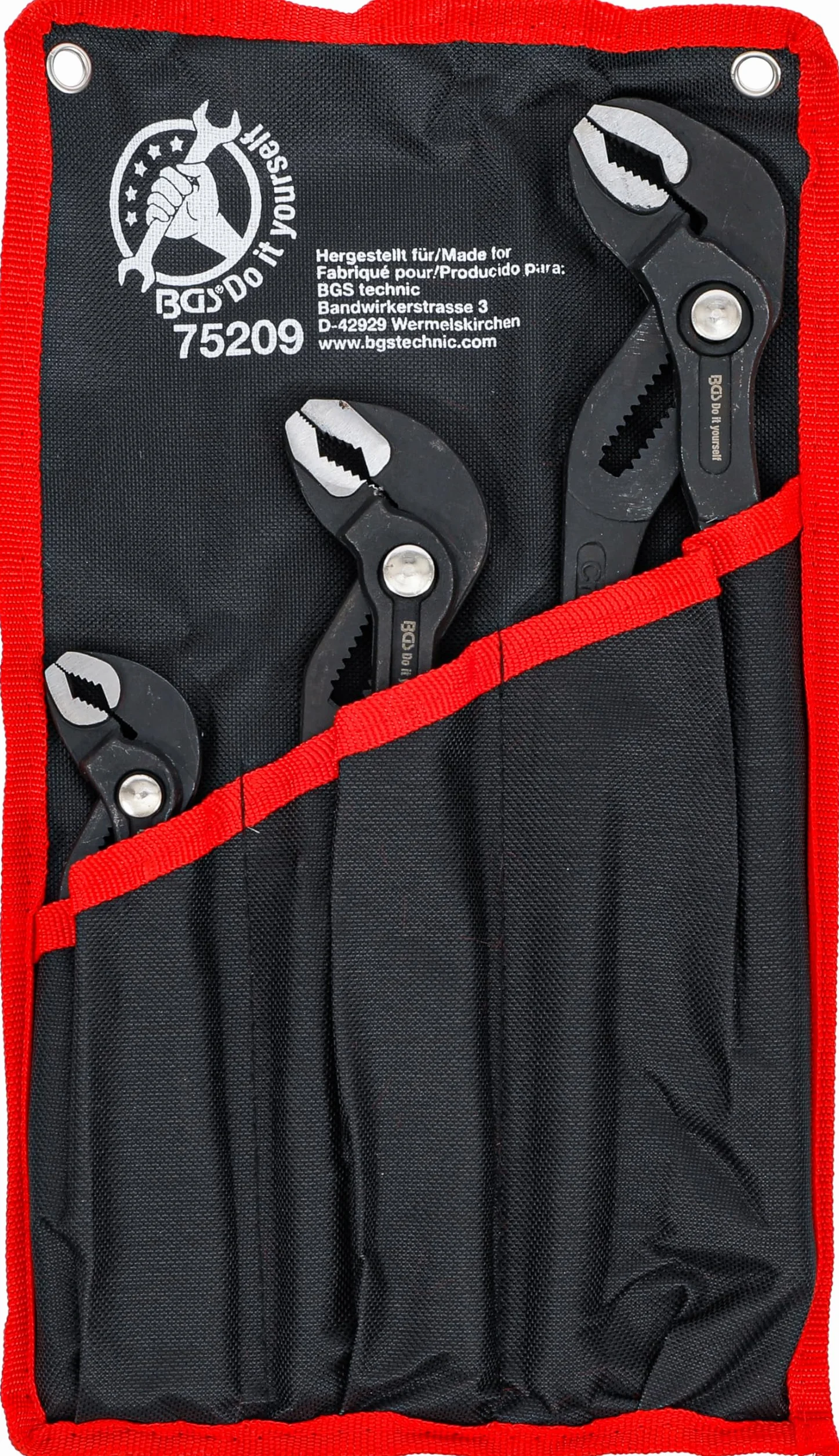 BGS Diy 75209 | Serie di pinze per idraulico | 175 / 240 / 300 mm | 3 pz.