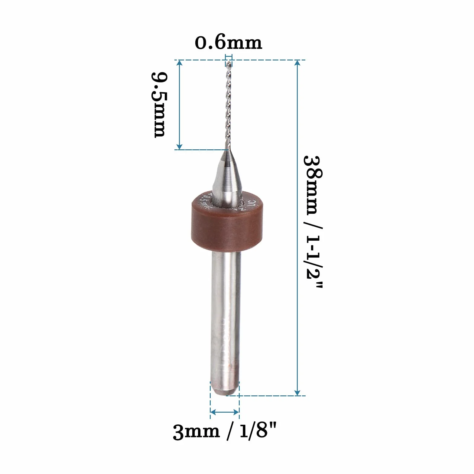 QUARKZMAN Punte Trapano Carburo Tungsteno 0,6 mm PCB x 10 pz