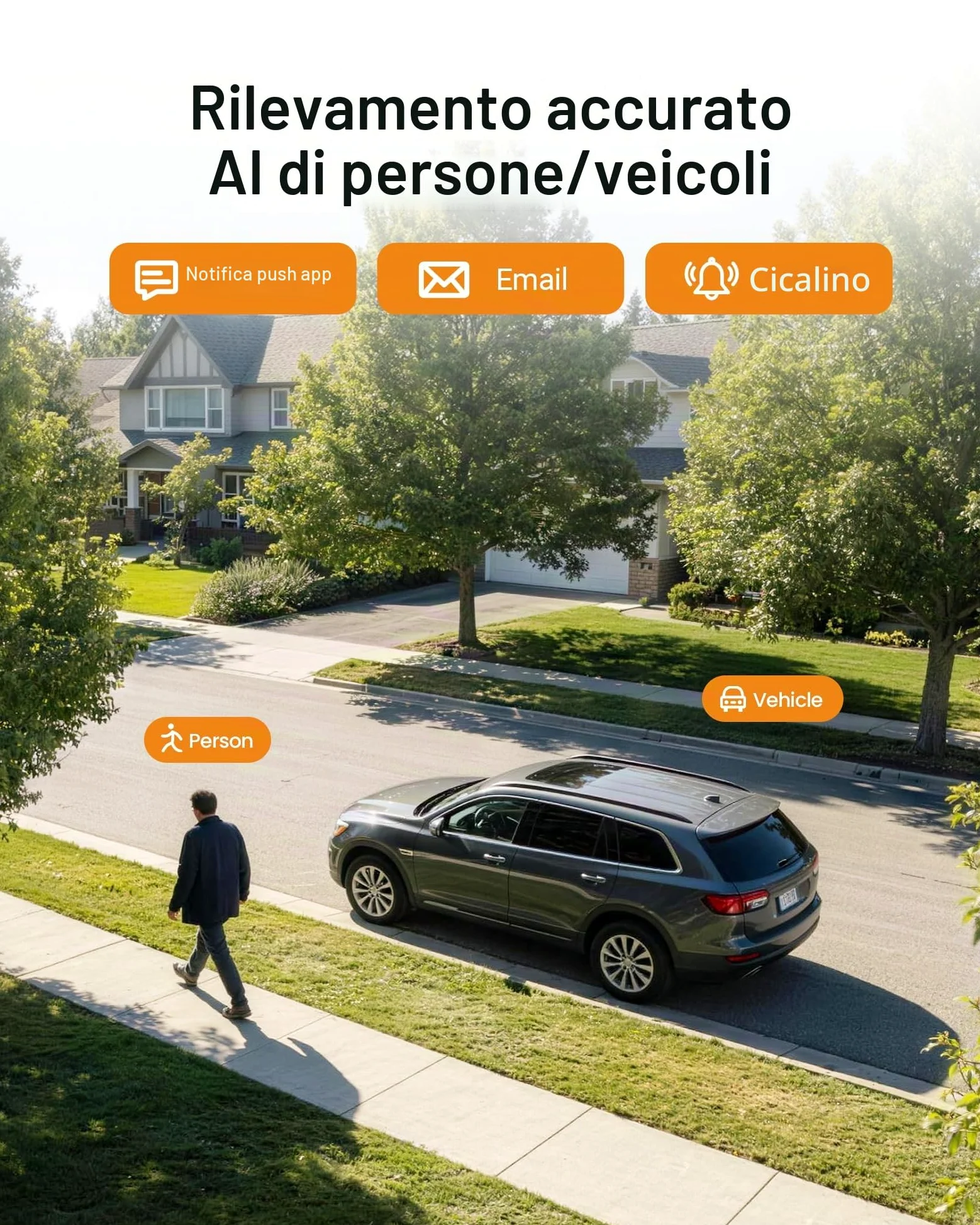 Anlapus 1080P - Videocamera di sorveglianza esterna 8 CH H.265+ DVR con 1TB HDD + 4 Bullet Camera 20M IR Visione Notturna compatibile PC/Mac