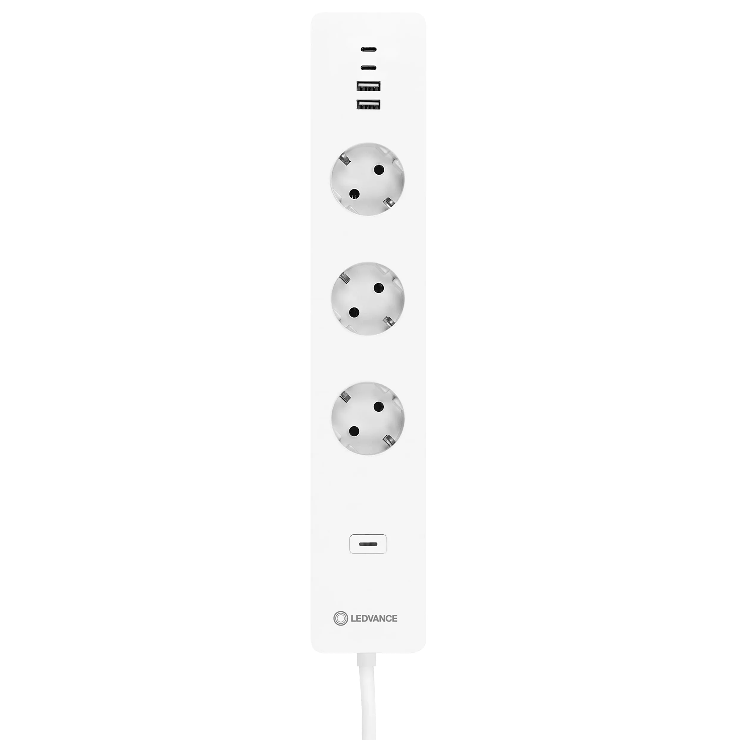 LEDVANCE Smart Plug con tecnologia WiFi, striscia a tre prese con protezione da sovraccarico e protezione da sovratensioni, comprese le connessioni USB, controllabile tramite app WiFi, Alexa e Google