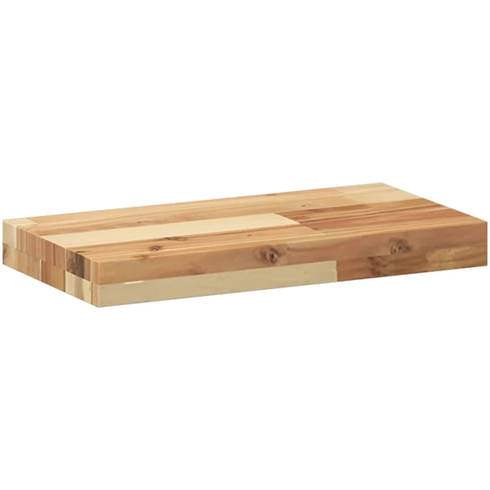 Set di 2 mensole da parete, 40 x 20 x 4 cm, in legno massello di acacia, trattato ad olio, versatile, per soggiorno, cucina, bagno, camera da letto, ufficio, decorazione