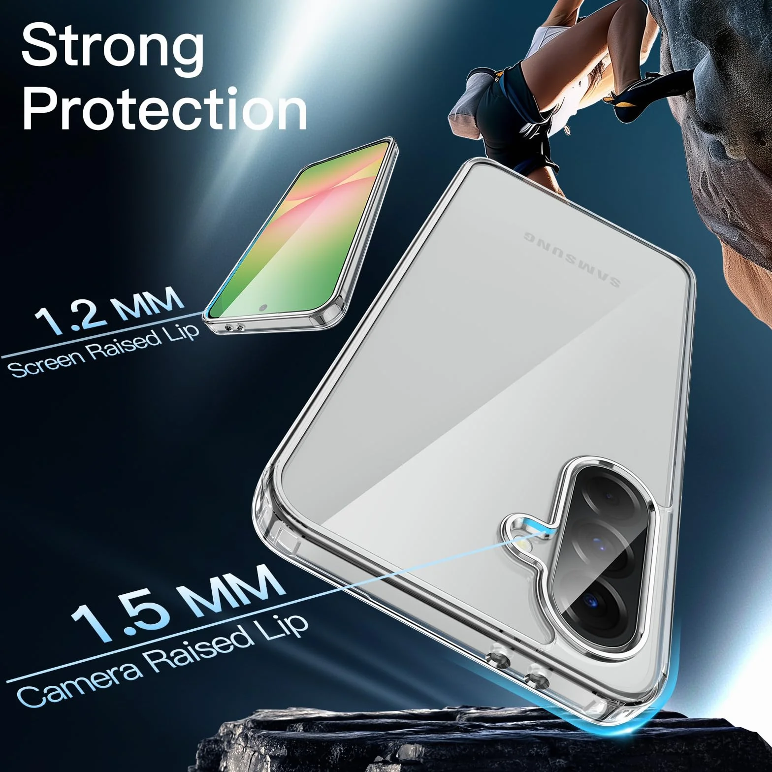 JETech Cover per Samsung Galaxy A56 5G, Anti Ingiallimento Antiurto Paraurti Protettiva Cellulare Custodia, Antigraffio Retro Rigido in PC (Trasparente)
