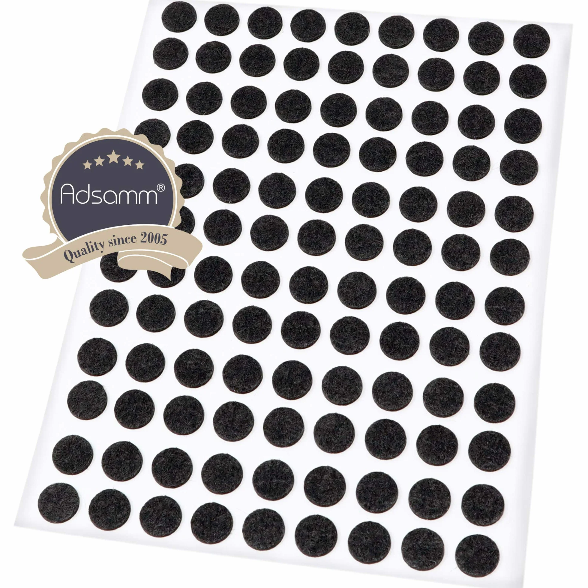 Feltrini autoadesivi ultrasottili ø 10 mm Nero Rotondo piedini per mobili in feltro 1.5 mm