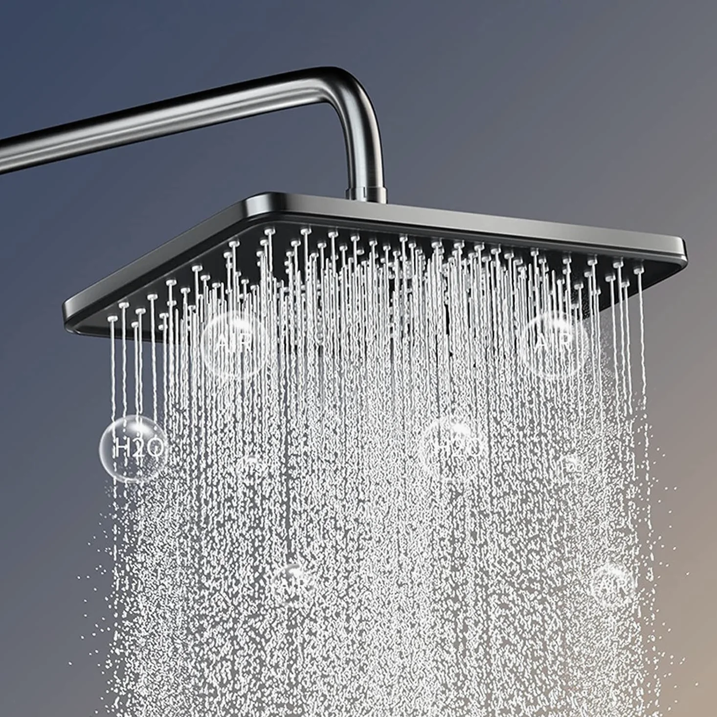 Set Doccia termostatico, Set Rubinetto a Parete, soffione a Pioggia con doccetta, beccuccio per Vasca, doccetta per Bidet e Kit di valvola con visualizzazione della Temperatura