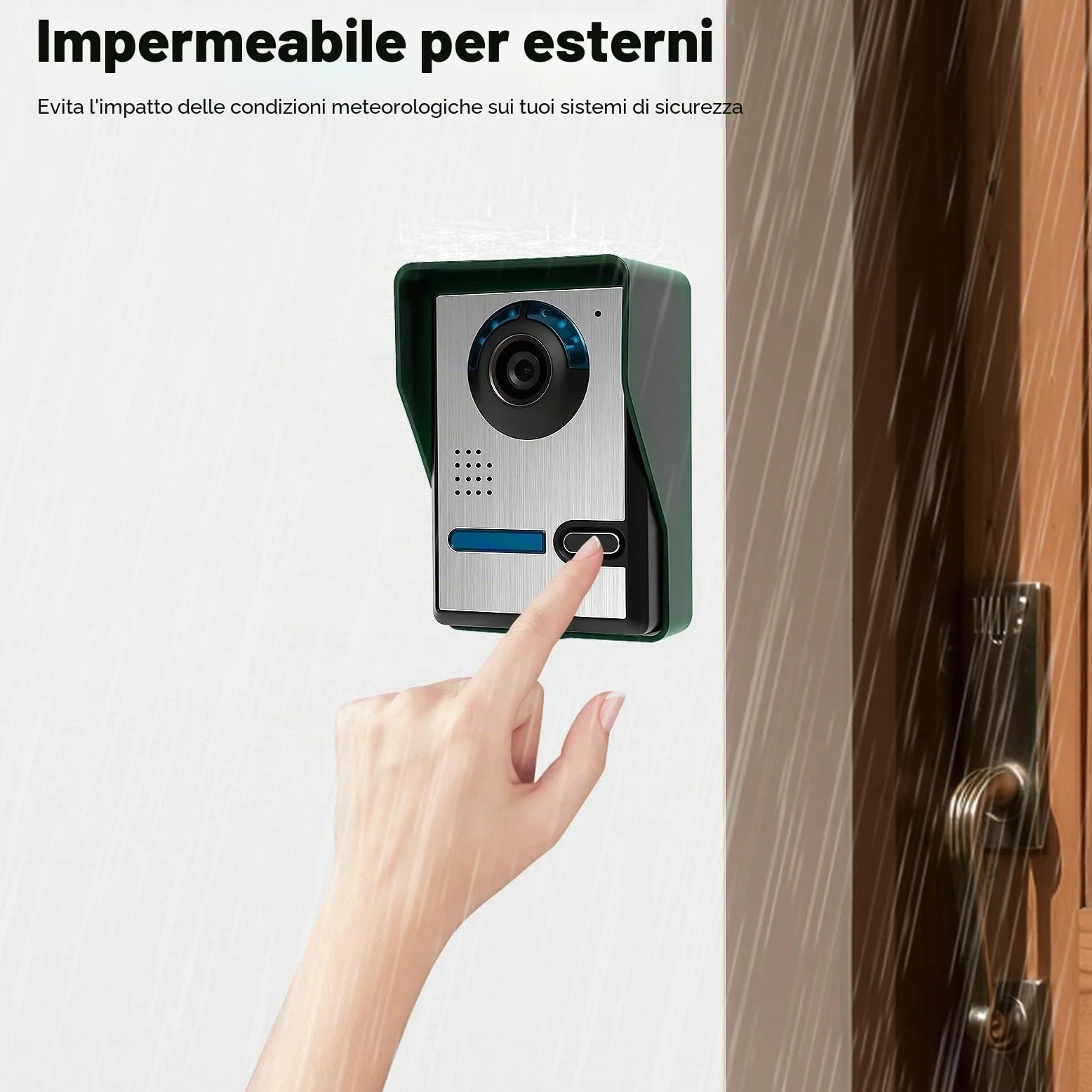 4 fili 7" video 2 casa di famiglia, videocitofono con telecamera monitor, videocitofono, video citofono a colori, per 1 famiglia