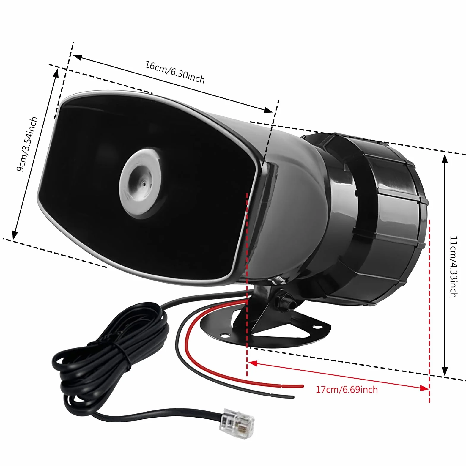 Sirena Autos,12V 100W Sirena Senzas Fili,Audio Autos Sirena,Sirena Per Auto Con 7 Toni,7 Tono Sound Car Sirena,Altoparlante Per Sirena Per Auto,Moto,Camion,Barca