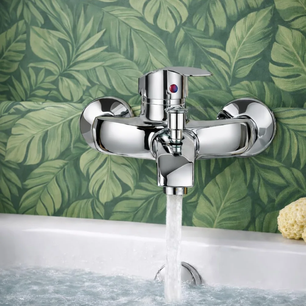 Miscelatore Vasca da Bagno Monocomando Cromato con Deviatore per Doccetta 1/2”