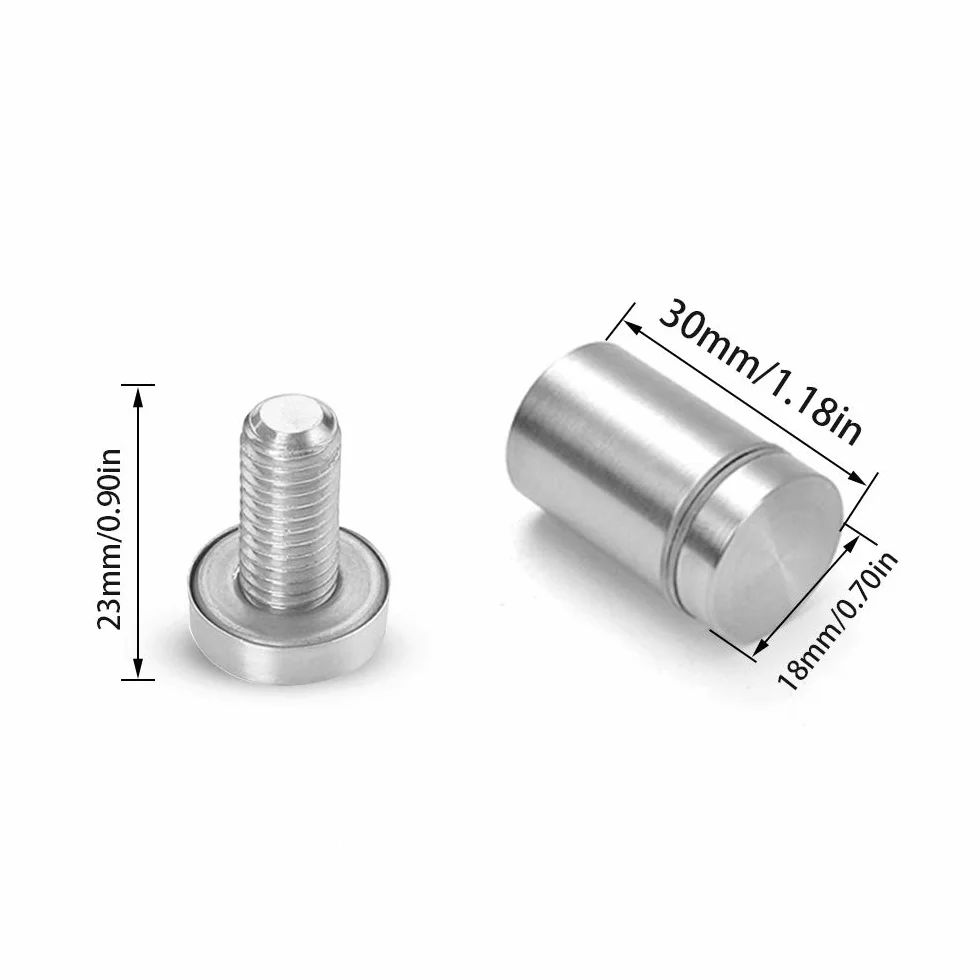 Distanziali per Targhe in Acciaio Inox 25x19mm 6 Pezzi