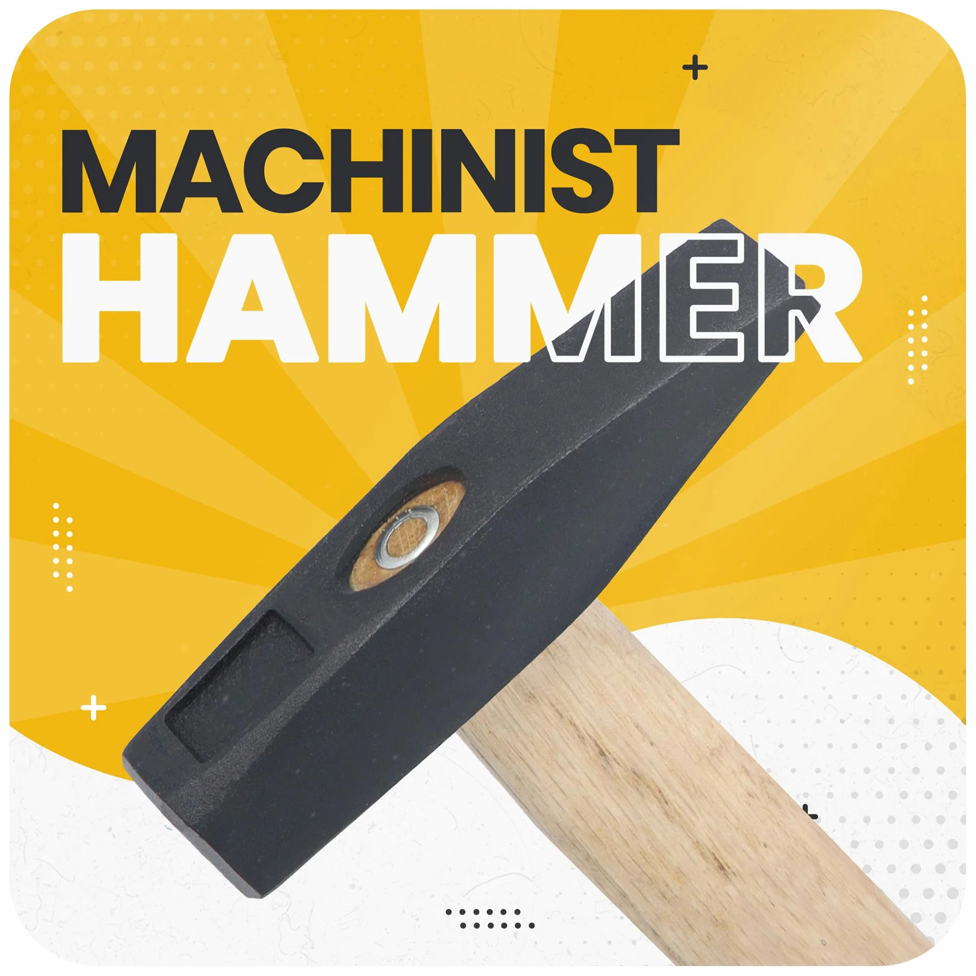 Martello Fabbro 200 G Manico Legno Testa Acciaio Forgiato Presa Ergonomica