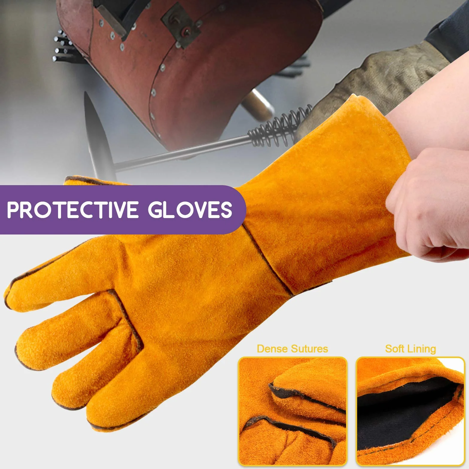 Swpeet Martello per Rimuovere Scorie 25,4 cm con Manico a Molla Acciaio Guanti Saldatura