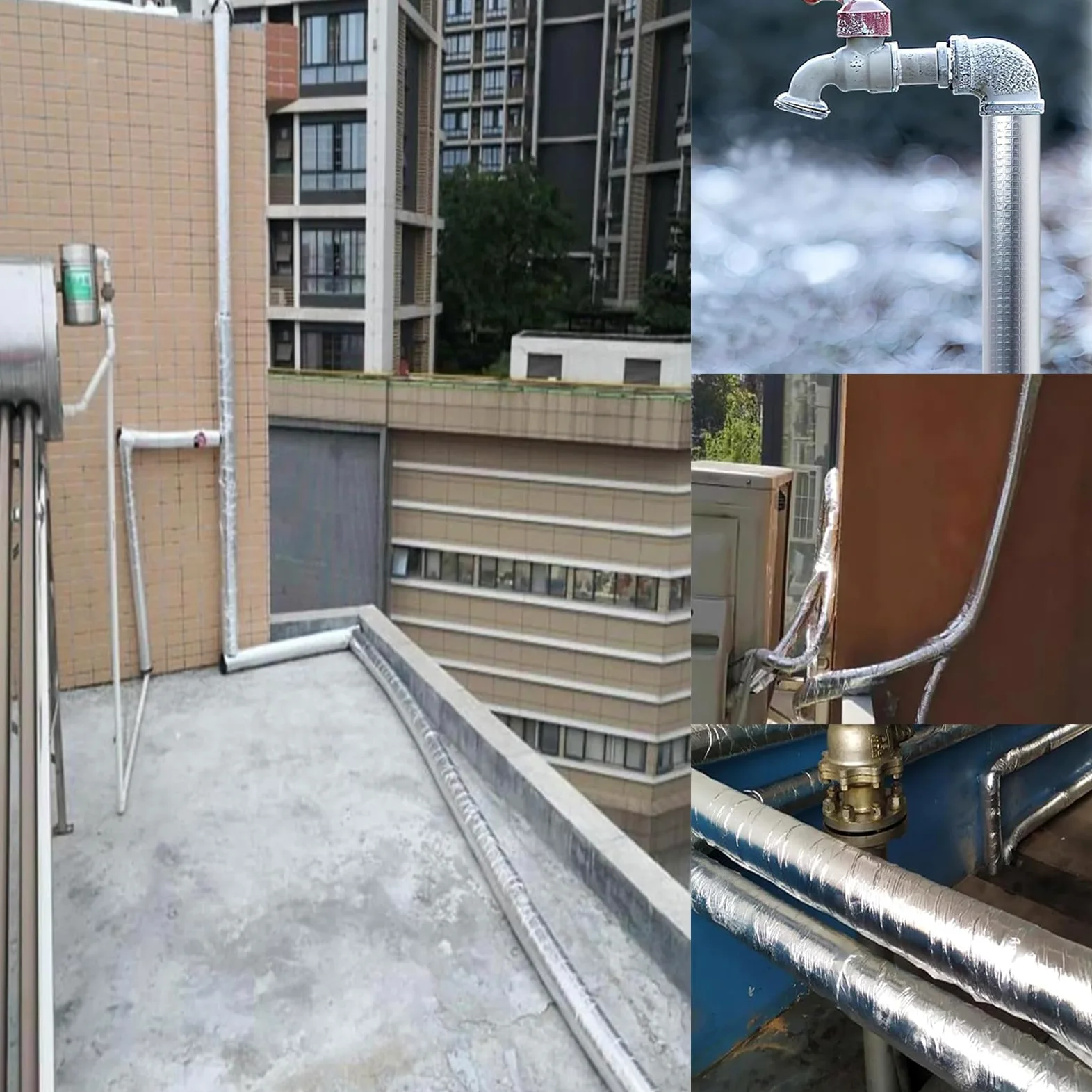 Tubo di Isolamento Antigelo per Esterni (ID) 114mm x (T) 30mm | Isolante per Tubature Autosigillante Tubo Isolato con Foglio di Alluminio per Estern Bagno Tubi Acqua Fredda e Calda