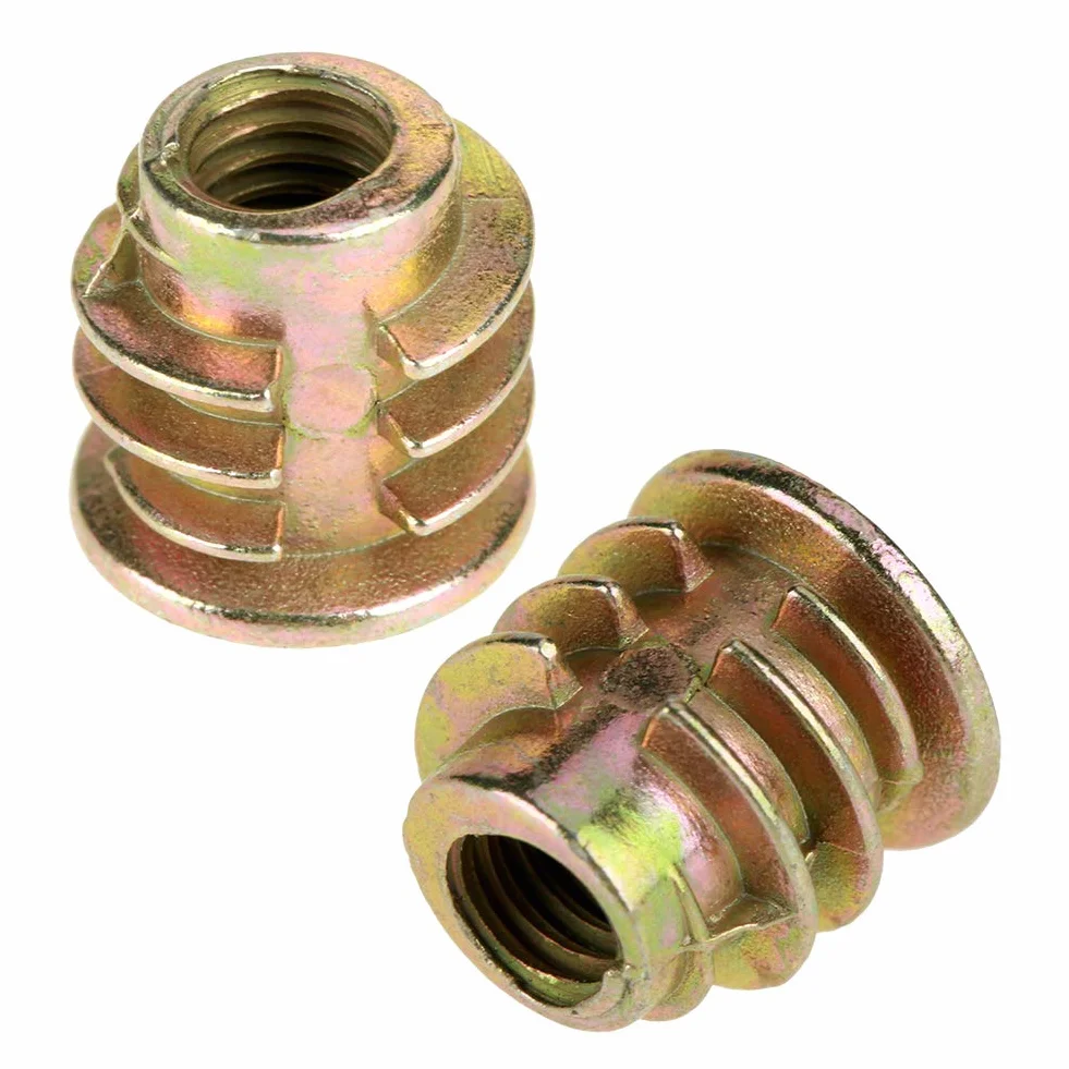 Boccole Filettate per Legno M4 50PCS M4x8mm In Lega di Zinco con Flangia Esagonale Dado a Vite