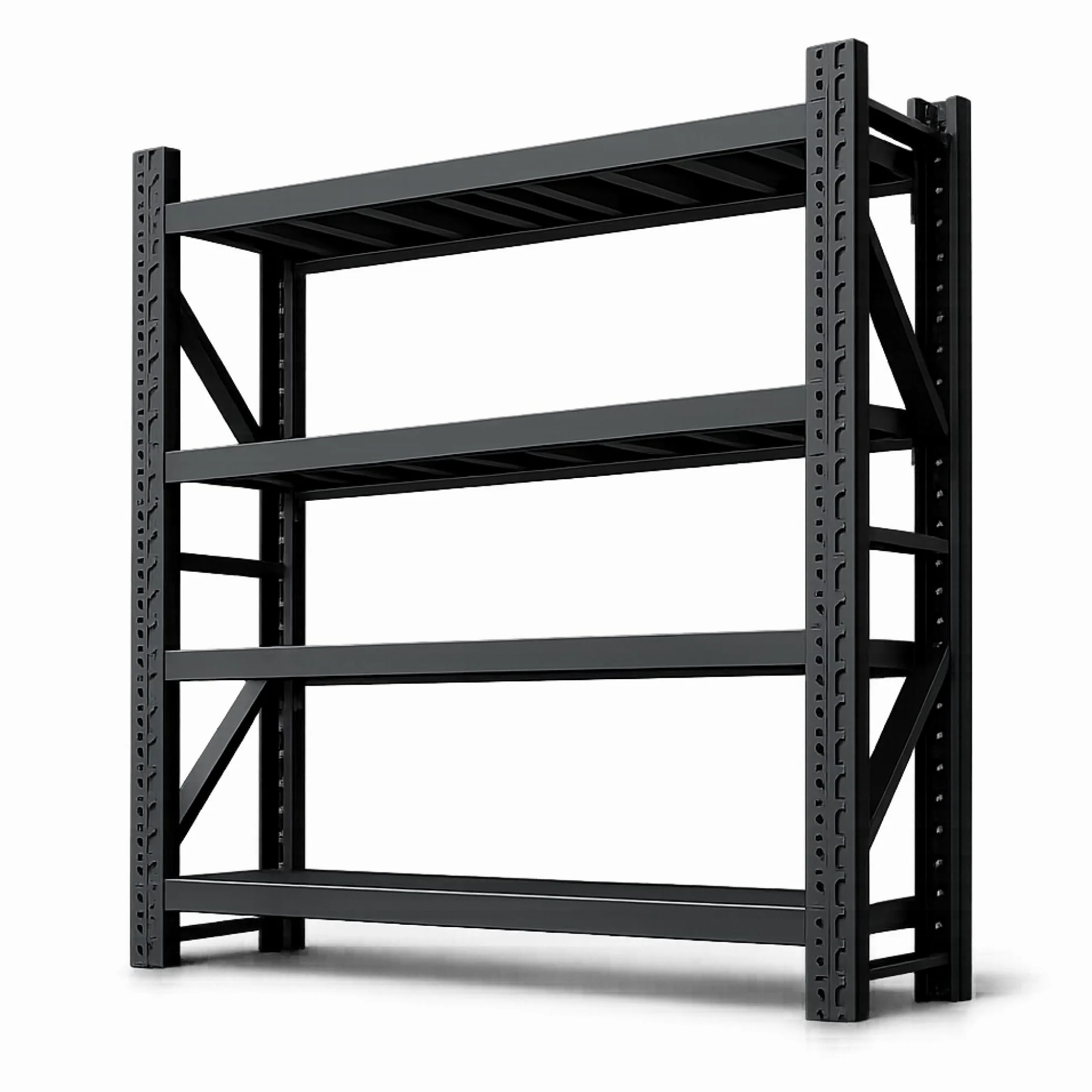 Scaffalatura per carichi pesanti, 200 x 200 x 60 cm, portata totale 800 kg, 200 kg per ripiano, robusta mensola in metallo, 4 ripiani, scaffale per garage, cantina, scaffalatura, scaffalatura