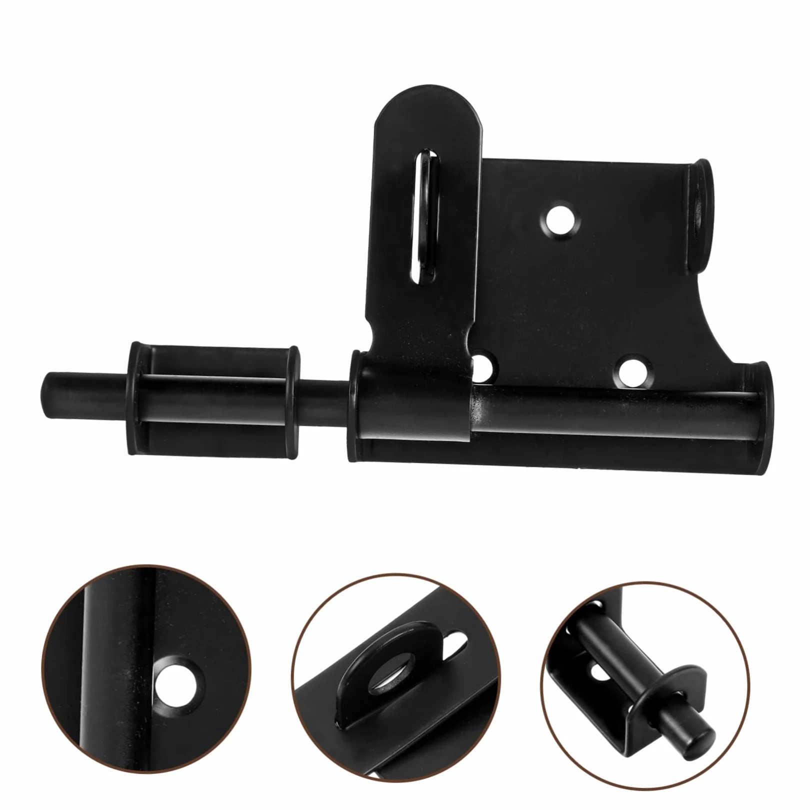 TOPBATHY 5 Pezzi Chiusura a vista del bullone della porta cancello inossidabile cromo con serratura porta lucchetto porta serratura di sicurezza per porta scorrevole fermo della porta Black