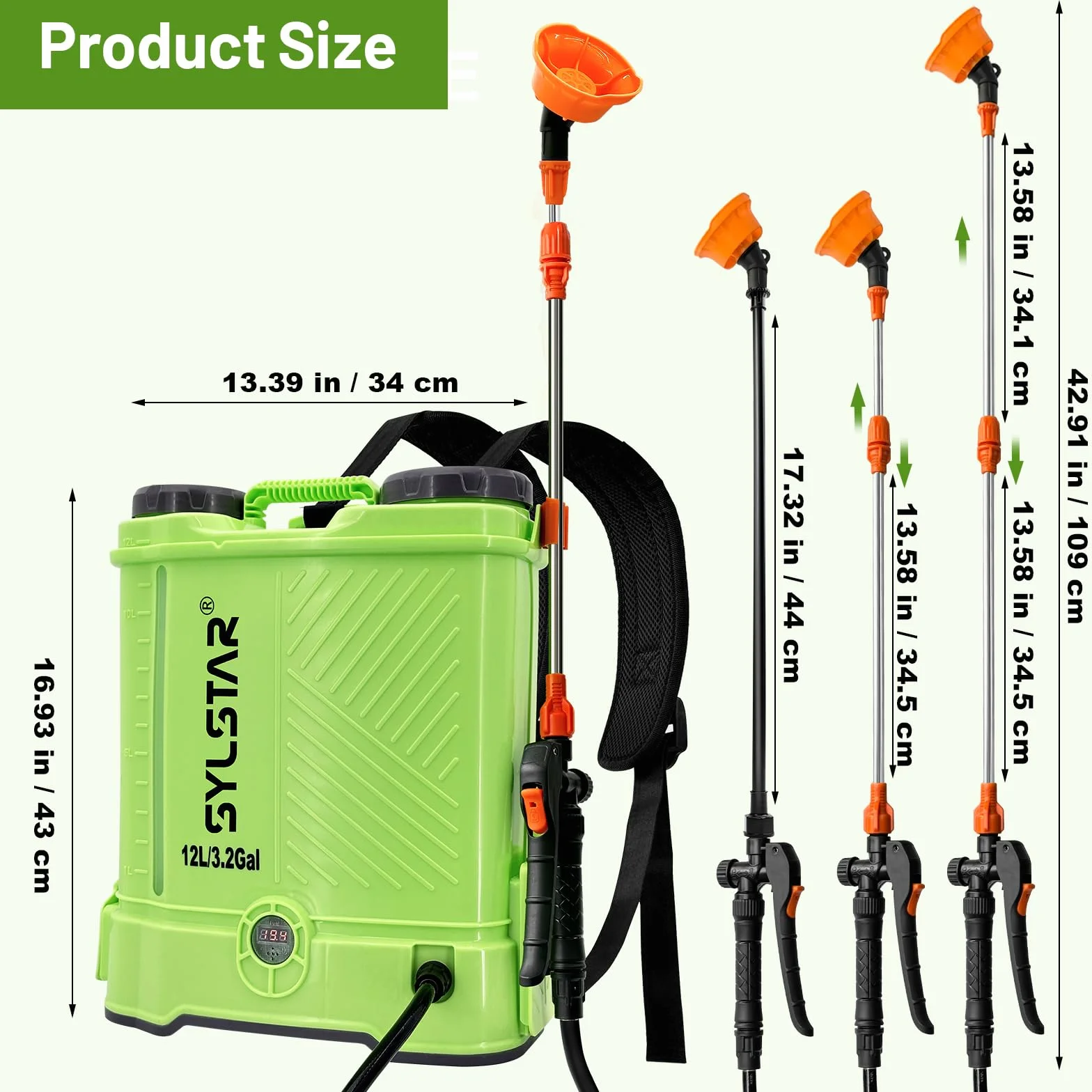SYLSTAR Pompa Irroratrice 12L, 5.5Bar Pompa a Spalla a Batteria Compatibile con Makita 18V Batterie, Spruzzatore a Pressione Velocità Regolabile,5 Ugelli Pompa a Spalla(Caricabatterie Incluso)