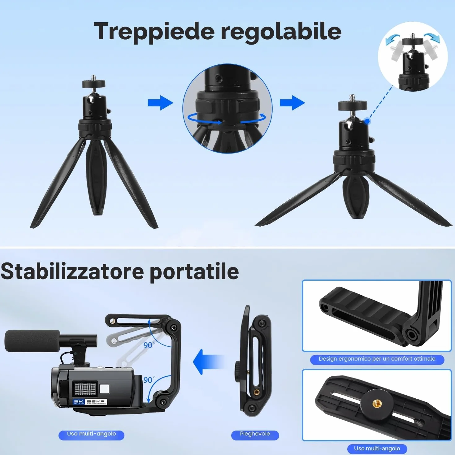 Videocamera 5K 56MP WiFi 16X Zoom Digitale con IR Visione Notturna Vlogging Camera, 3.0" IPS Schermo Video Camera per Youtube con Stabilizzatore, Scheda SD da 64 GB, Telecomando, Microfono, batterie