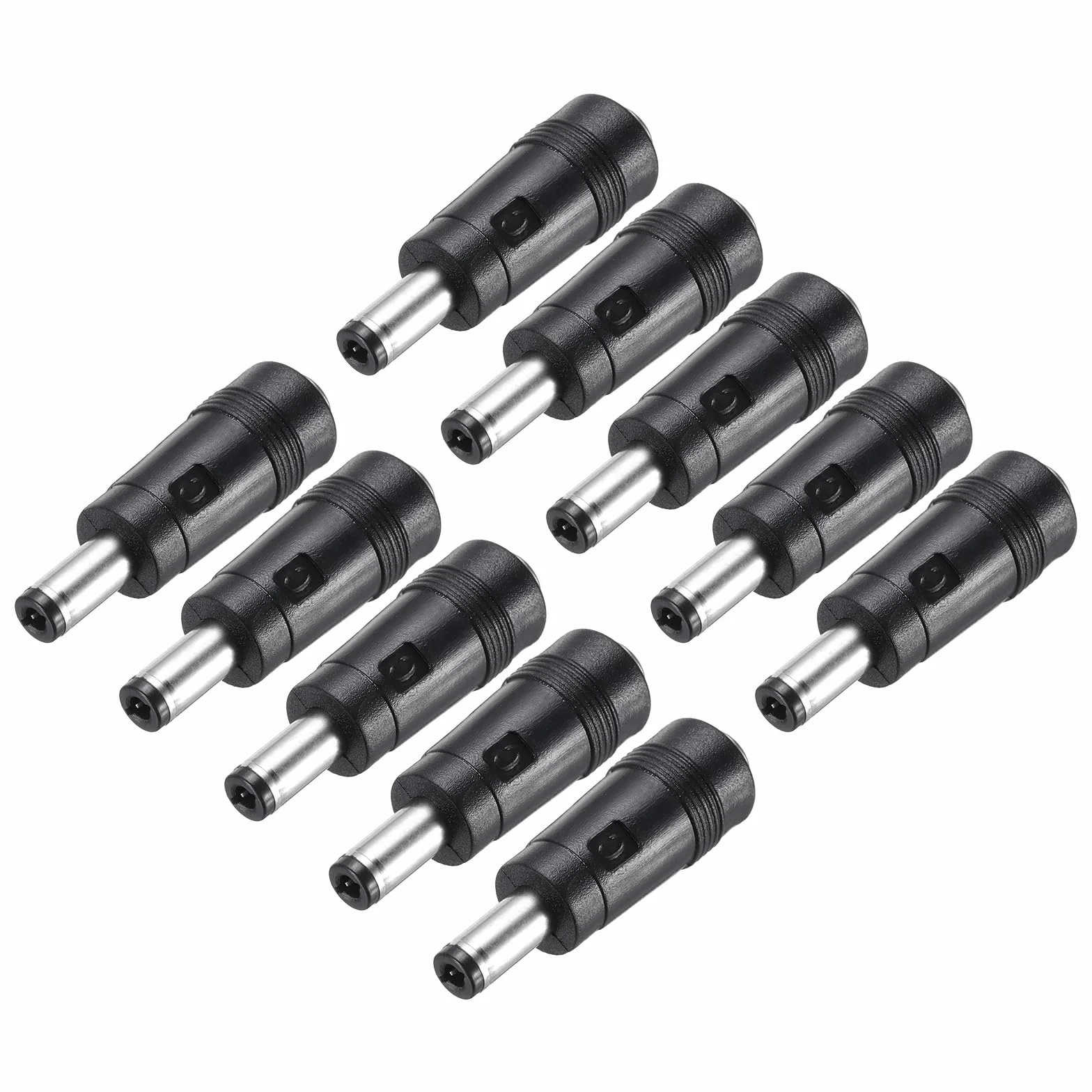 QUARKZMAN 10 Pz Adattatore di Alimentazione DC, Femmina Dritta 5.5mm x 2.1mm a Maschio 5.5mm x 2.5mm Suggerimenti per la Spina Nera con Filo da 1.57 Pollici di Alimentazione Esterna