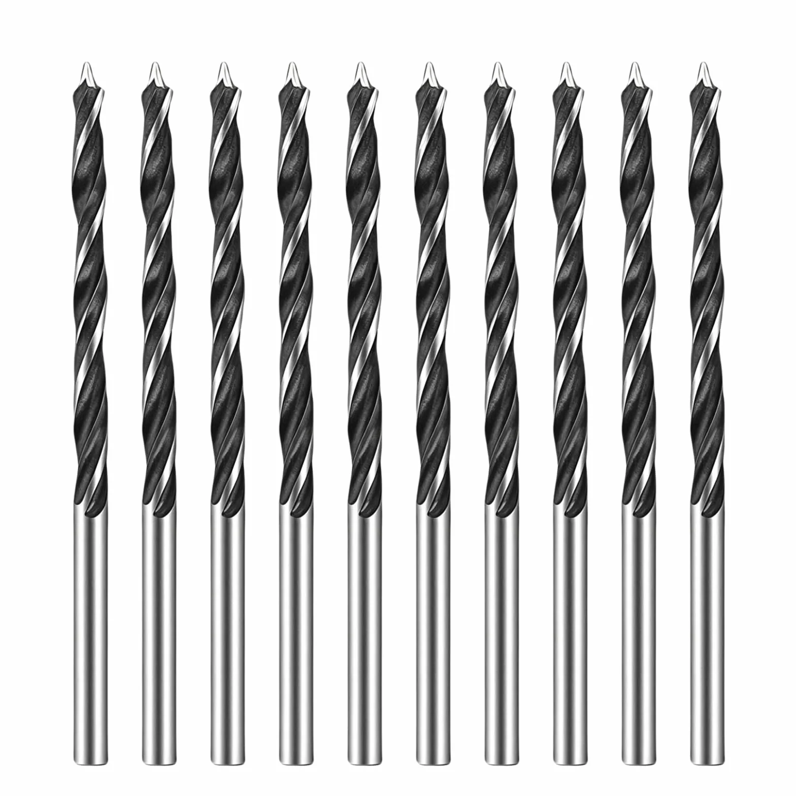 Punte da Trapano per Legno 3mm 10 PCS Set Professionale Punta Elicoidale Foratura Legno Plastica Gomma