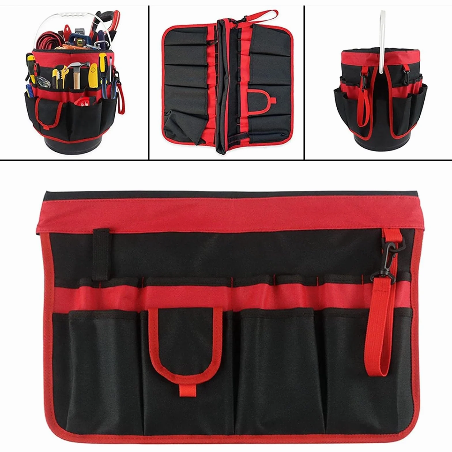 Secchiello per Attrezzi Borsa, Utensili Secchio Organizer, Secchio Tela Porta Utensile e Organizzatore, Organizer per Attrezzi Secchio per Attrezzi, Borsa Porta Attrezzi, Custodia per elettricista
